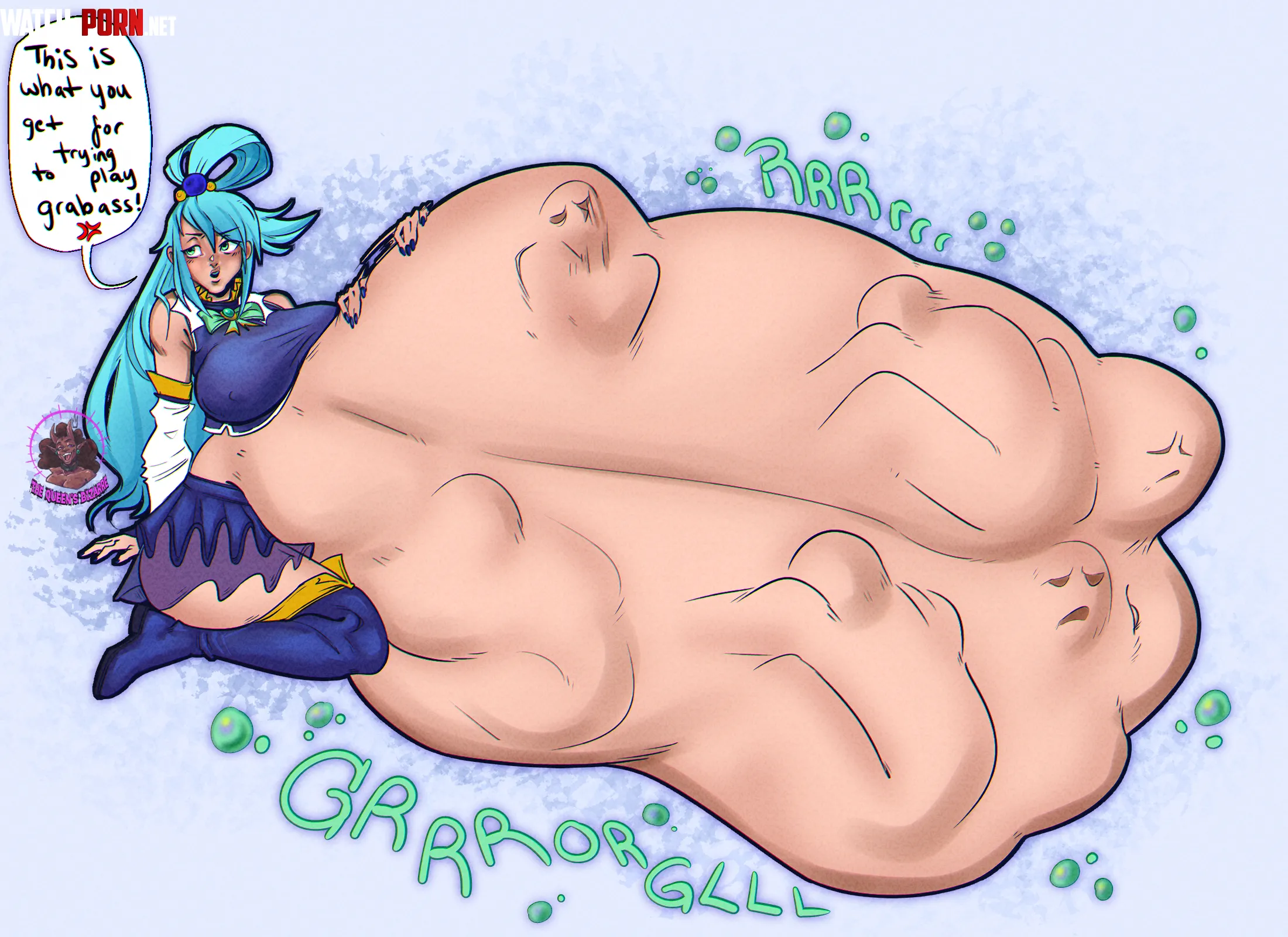 {Image} Greedy Goddess Aqua》 artist @janae_sibleyart(me) by TheQueensBizarre