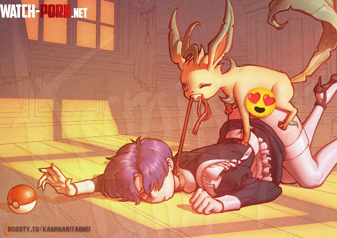 Leafeon ruins maid work (Kaminari Taimei) [Pokemon] by Kaminari_Taimei