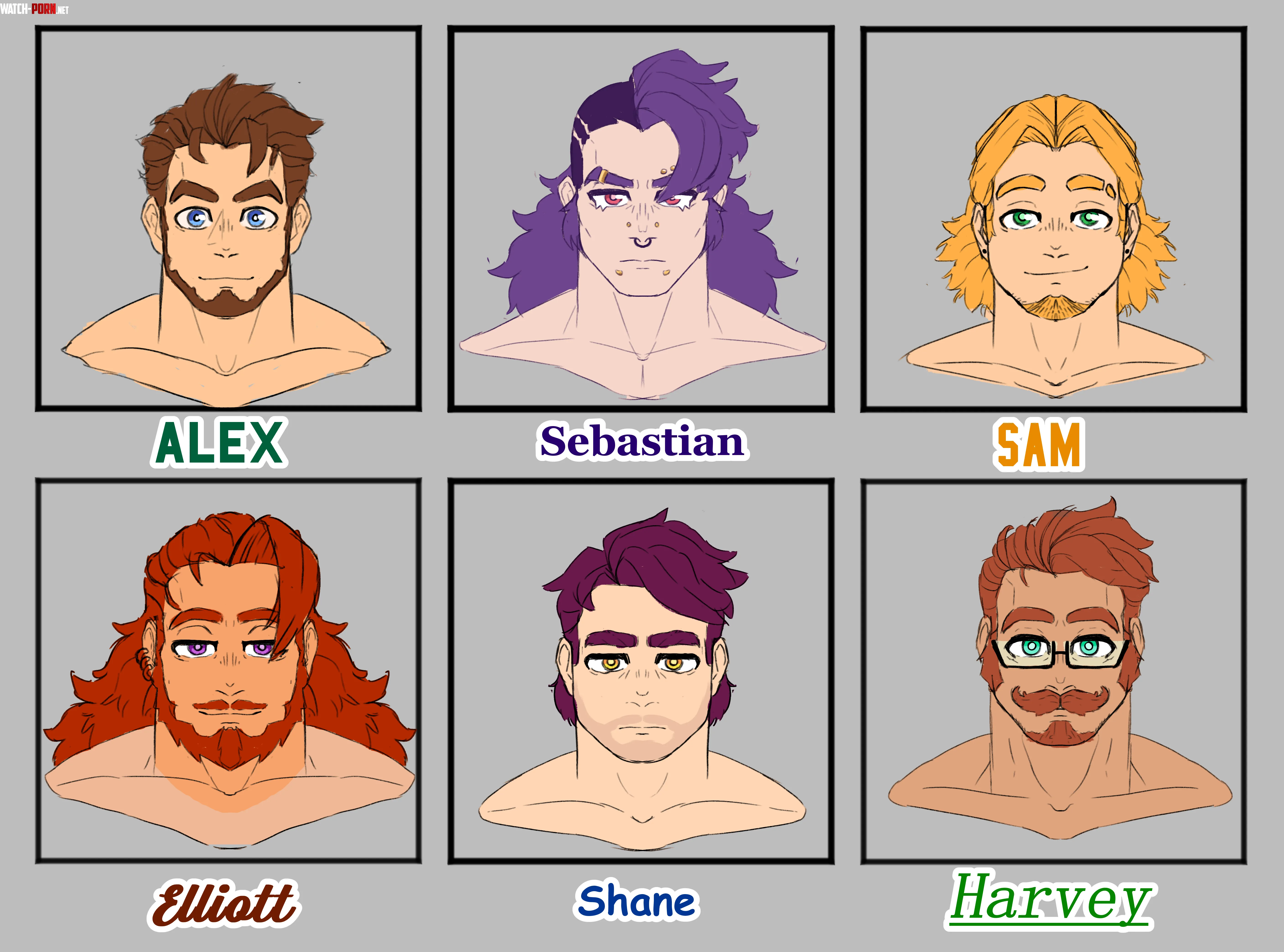 Stardew valley Bara muscle male bachelor mod potraits (art by me) by Pommes_draws