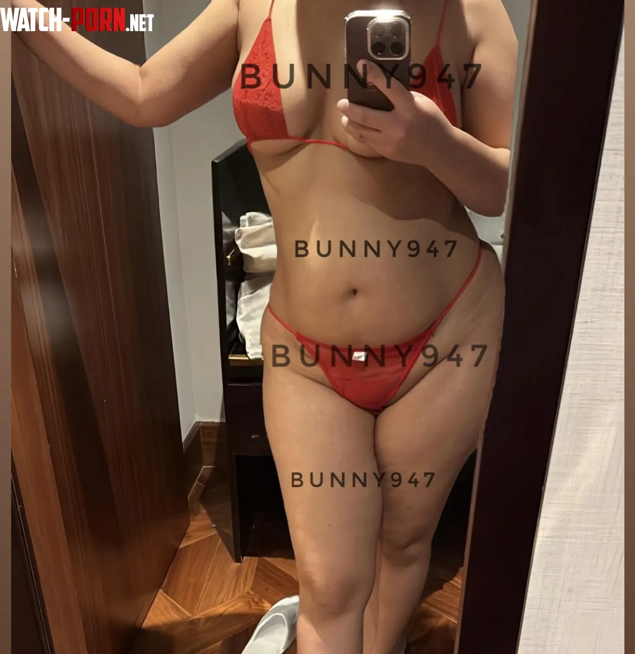 Embroidered Red Bra and panty set by bunny947