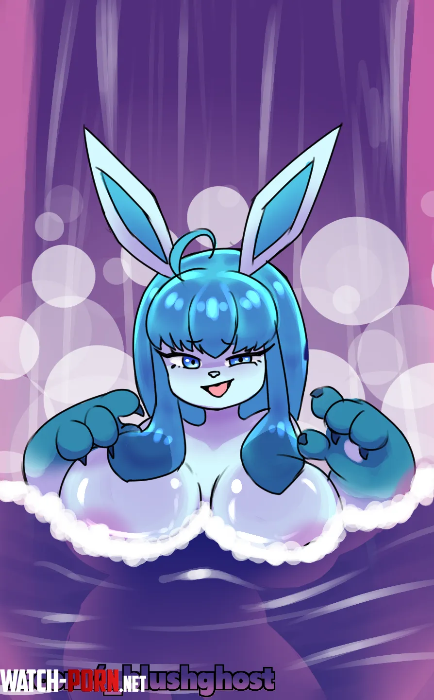 A Glaceon good Bath! (BlushGhost) by Humble-Rule-9396