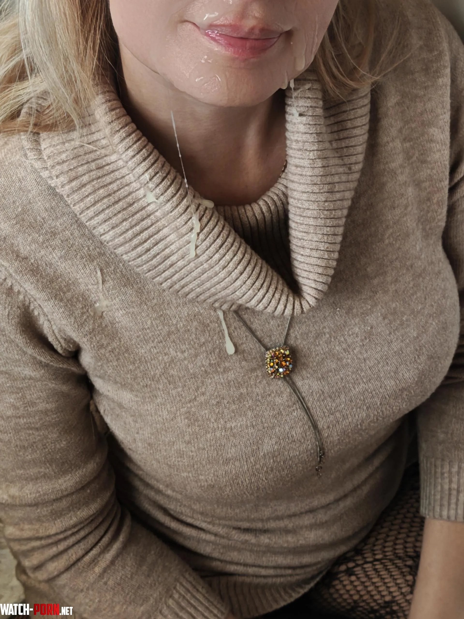 Fuck, it’s so hot when his cum stretches toward my sweater. by AliceOnceYours