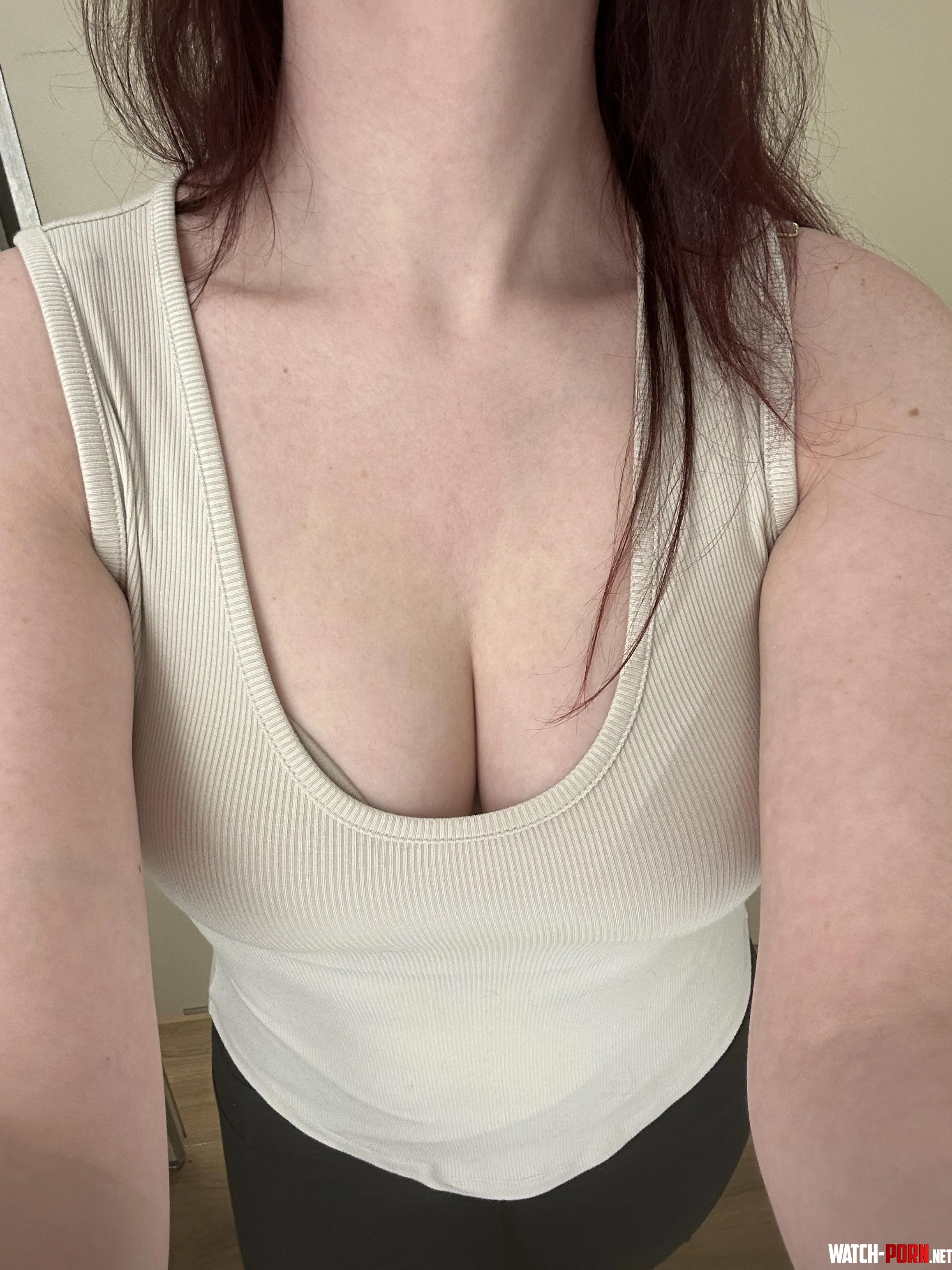 Trying on tank tops at the store by Serena_After_Dark