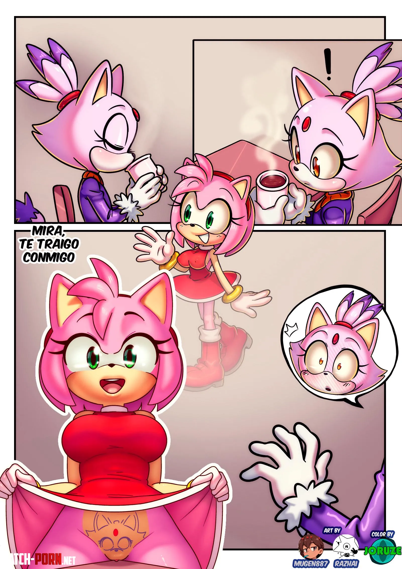Amy has a surprise for Blaze (Joruze) by No_thoughts_anymore