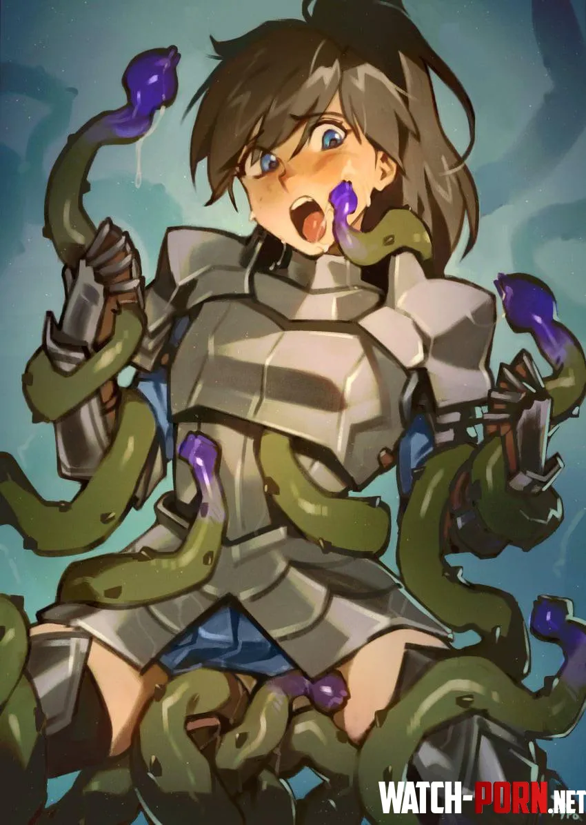 Female adventurer attacked from tentacles by lacsap01