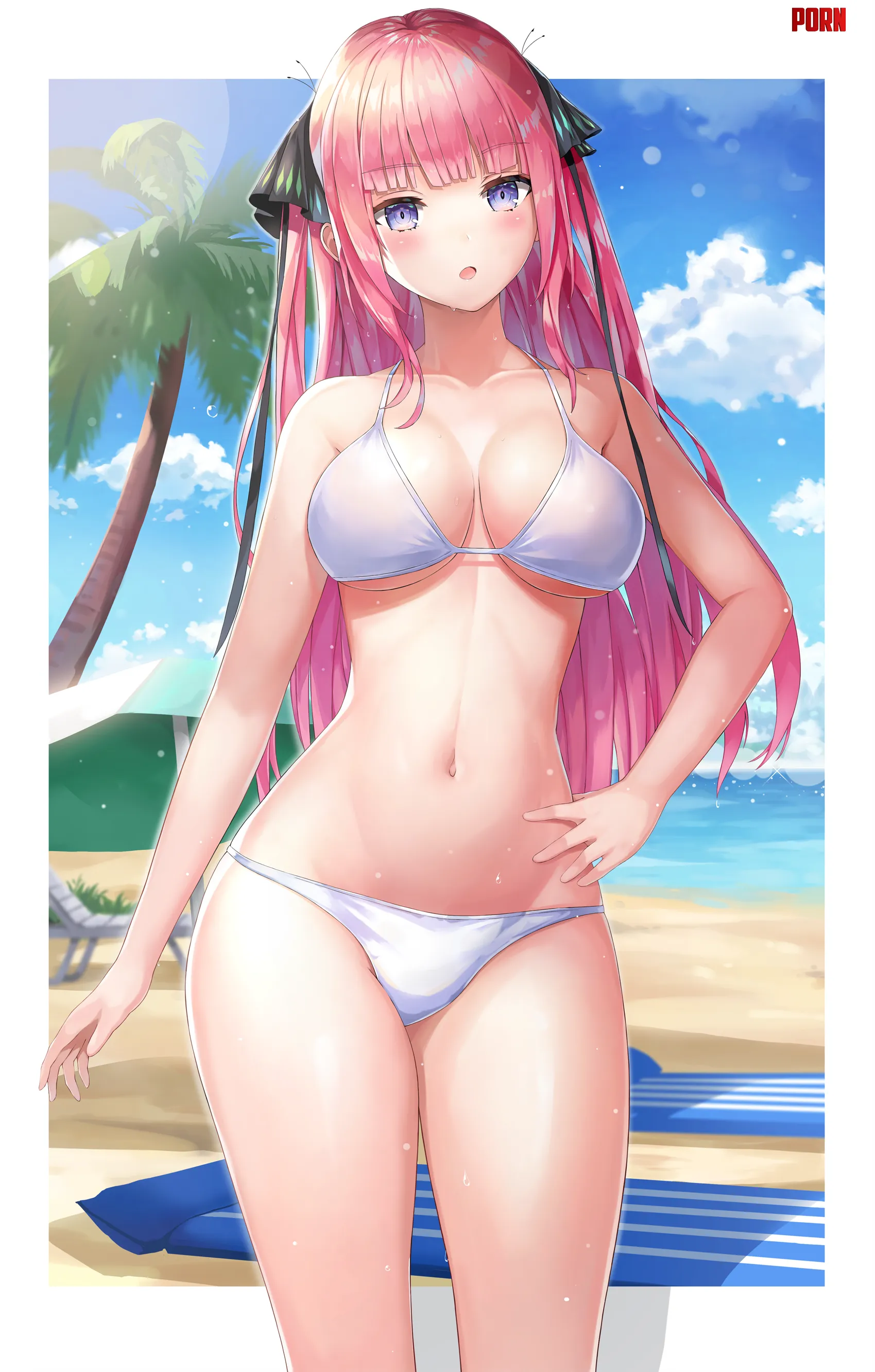 Nino in white bikini (JASONY) [Go-toubun no Hanayome] by elegantloveglimmer