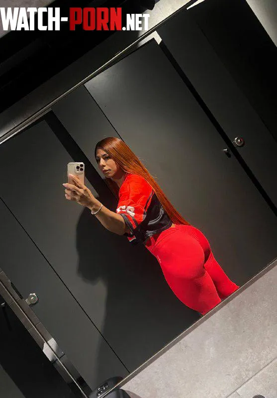 This little red legging makes me look sexier by Real-Diver8010