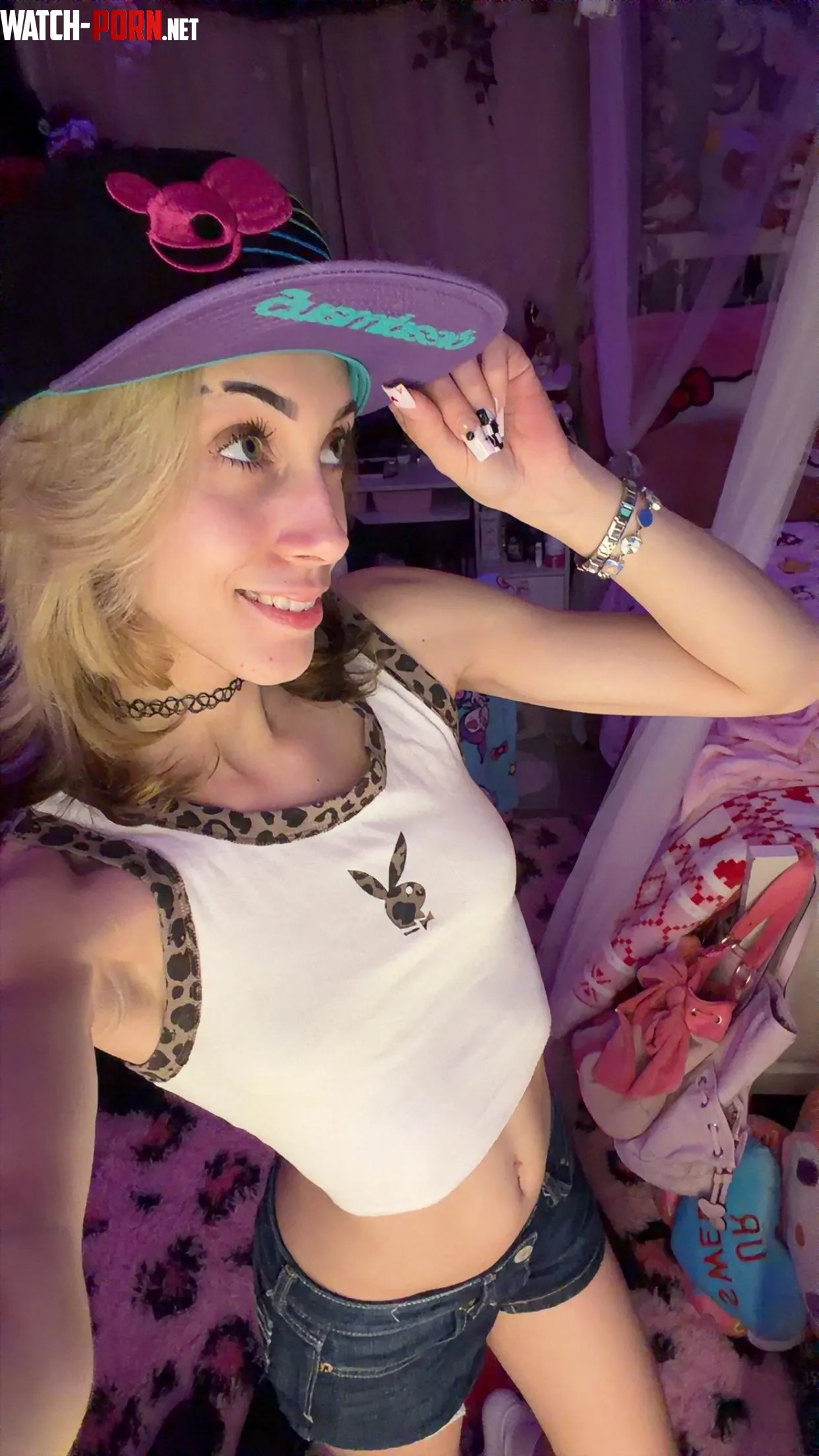 Playboy crop top and deadmaus hat! by ivywitchy