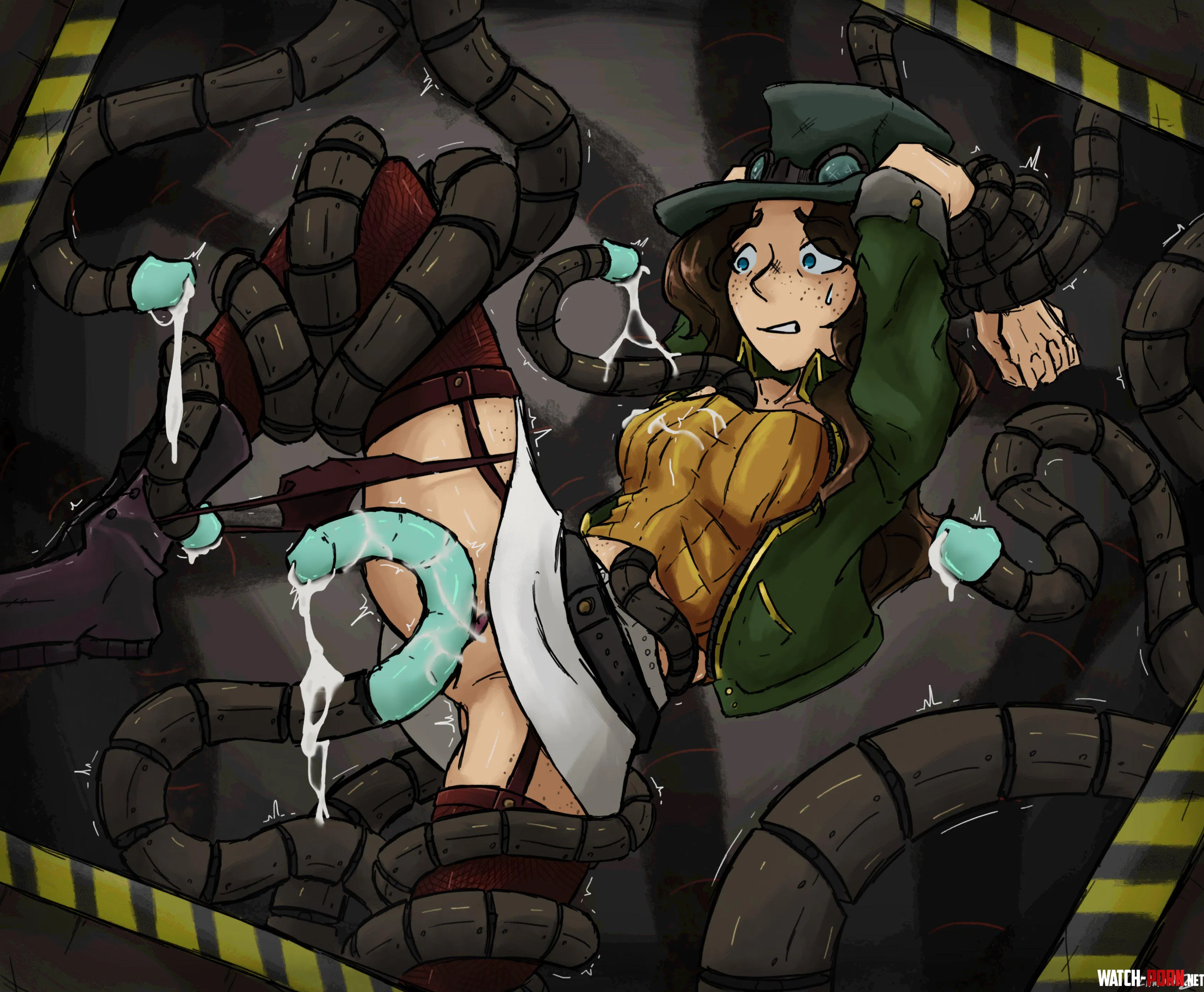 Steampunker Caught in Mechanical Tentacles (Lilnibblez) by zelbbinlil-