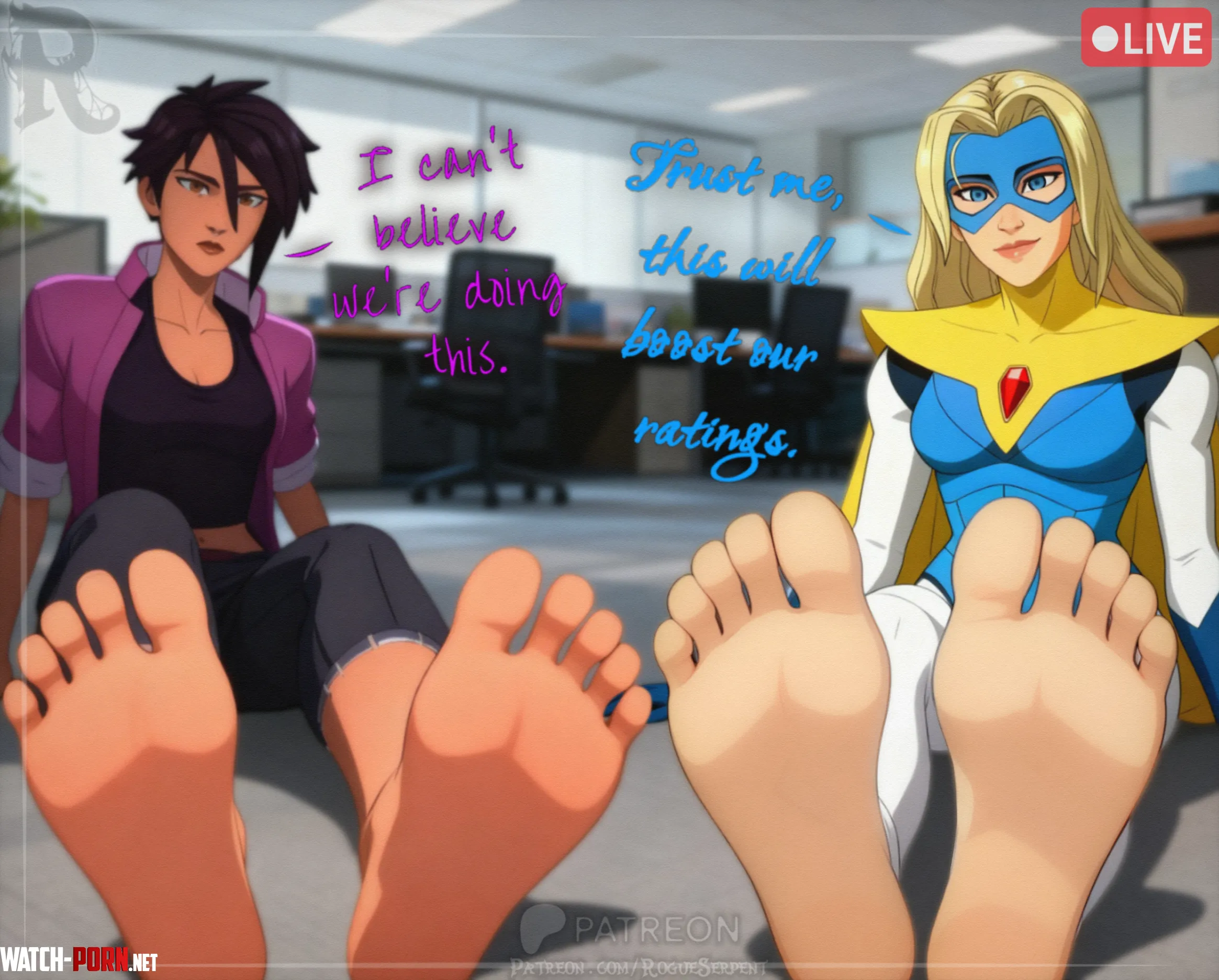 (Dispatch) Invisigal & Blonde Blazer Feet by Rogue_Serpent