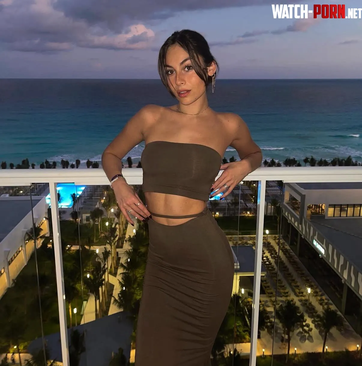 Brunette with a view by stove-pipe321