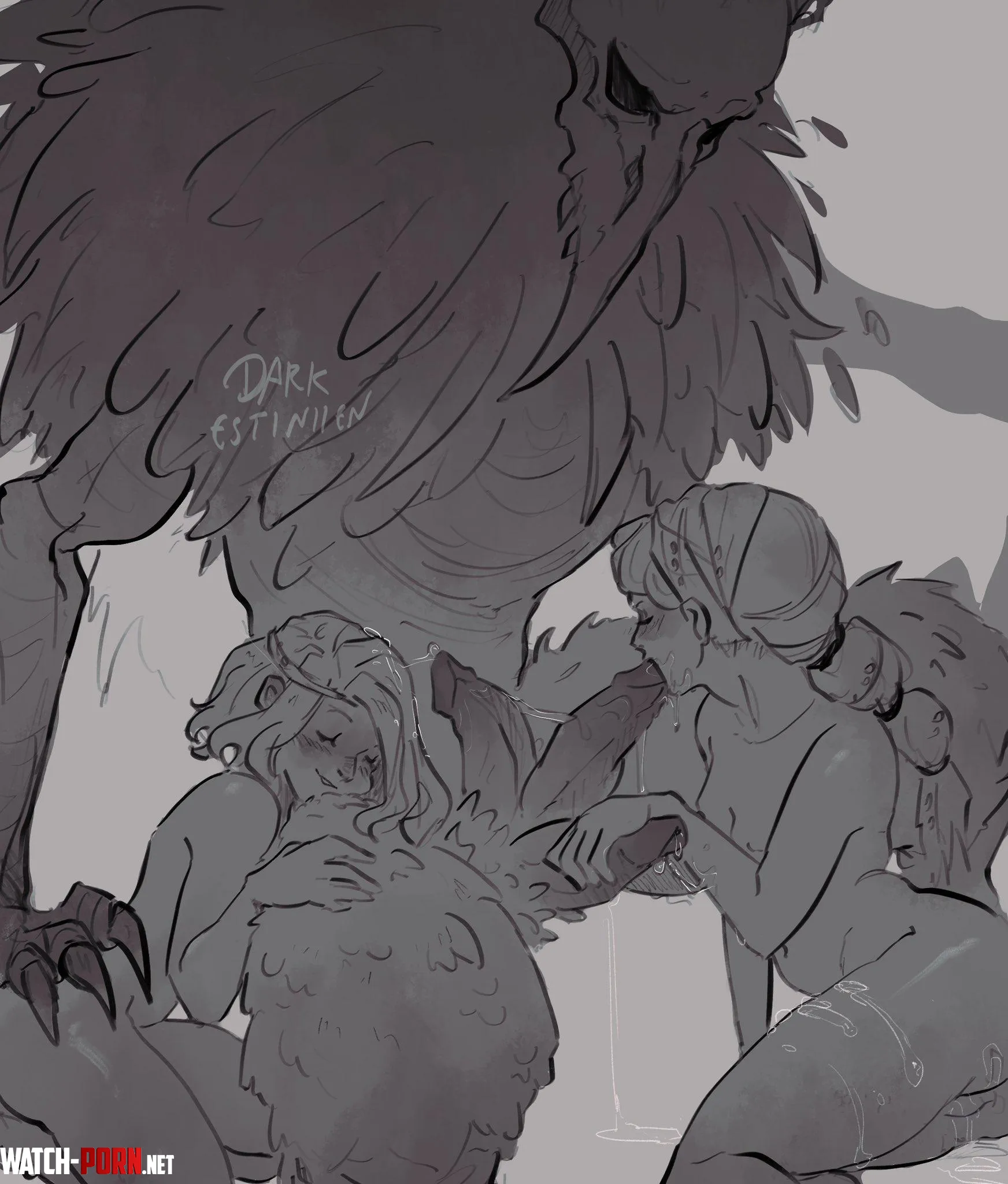 A monster and his loyal subjects (Dark Estieniien) by Gimme_tongues