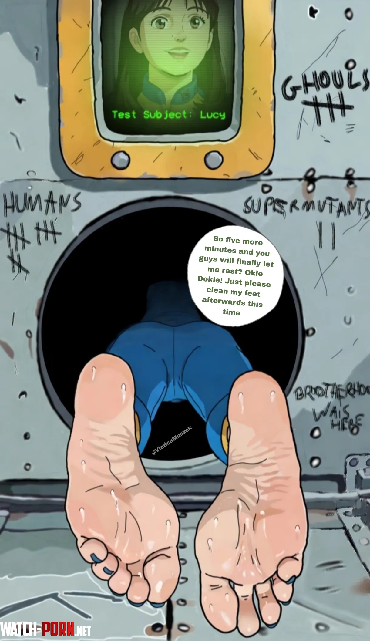 Lucy's feet in gloryhole (Fallout) [VladcaMuszek] by VladcaMuszek