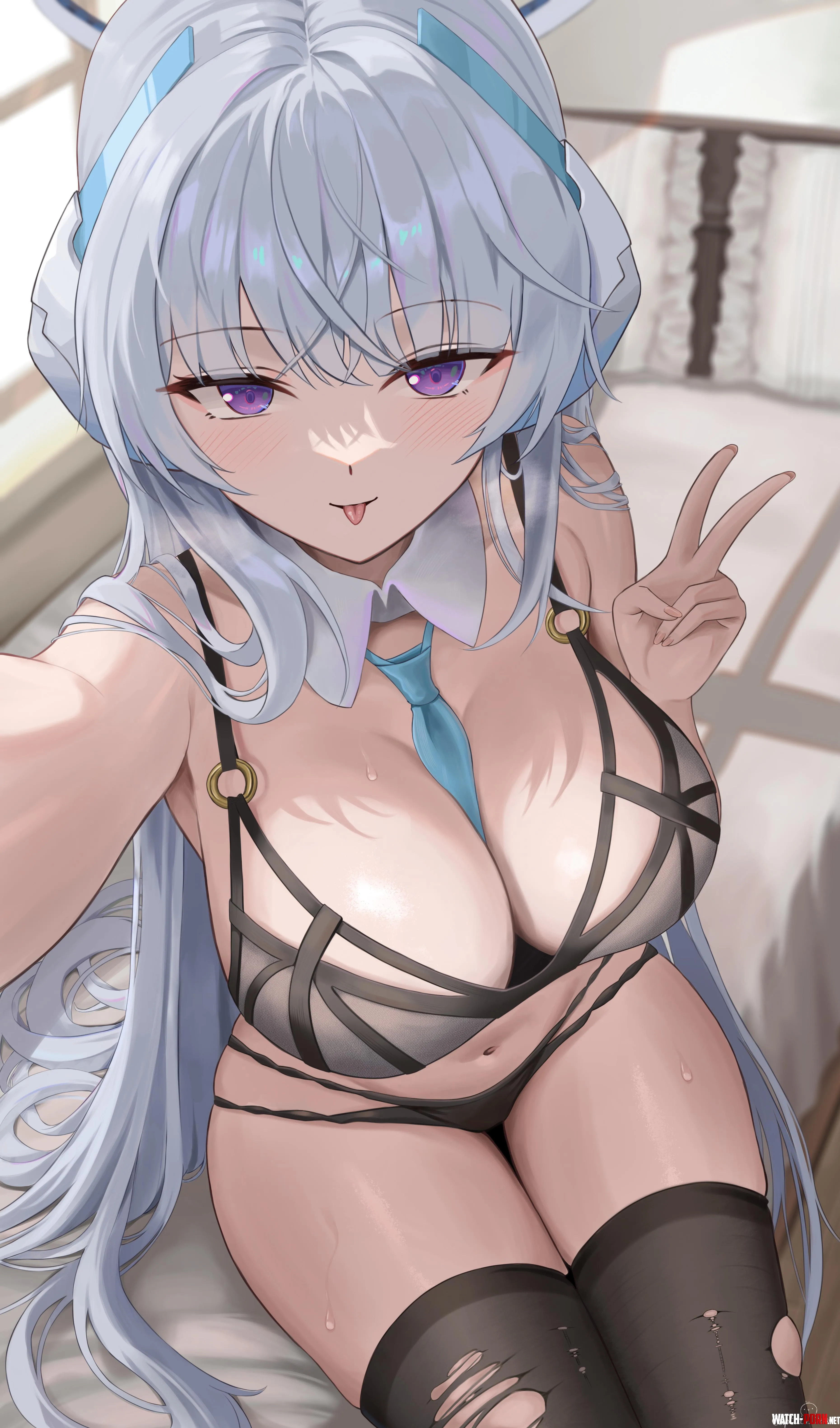 Noa takes a selfie in underwear (Captain_beaver / Beaver_666) [Blue Archive] by elegantloveglimmer