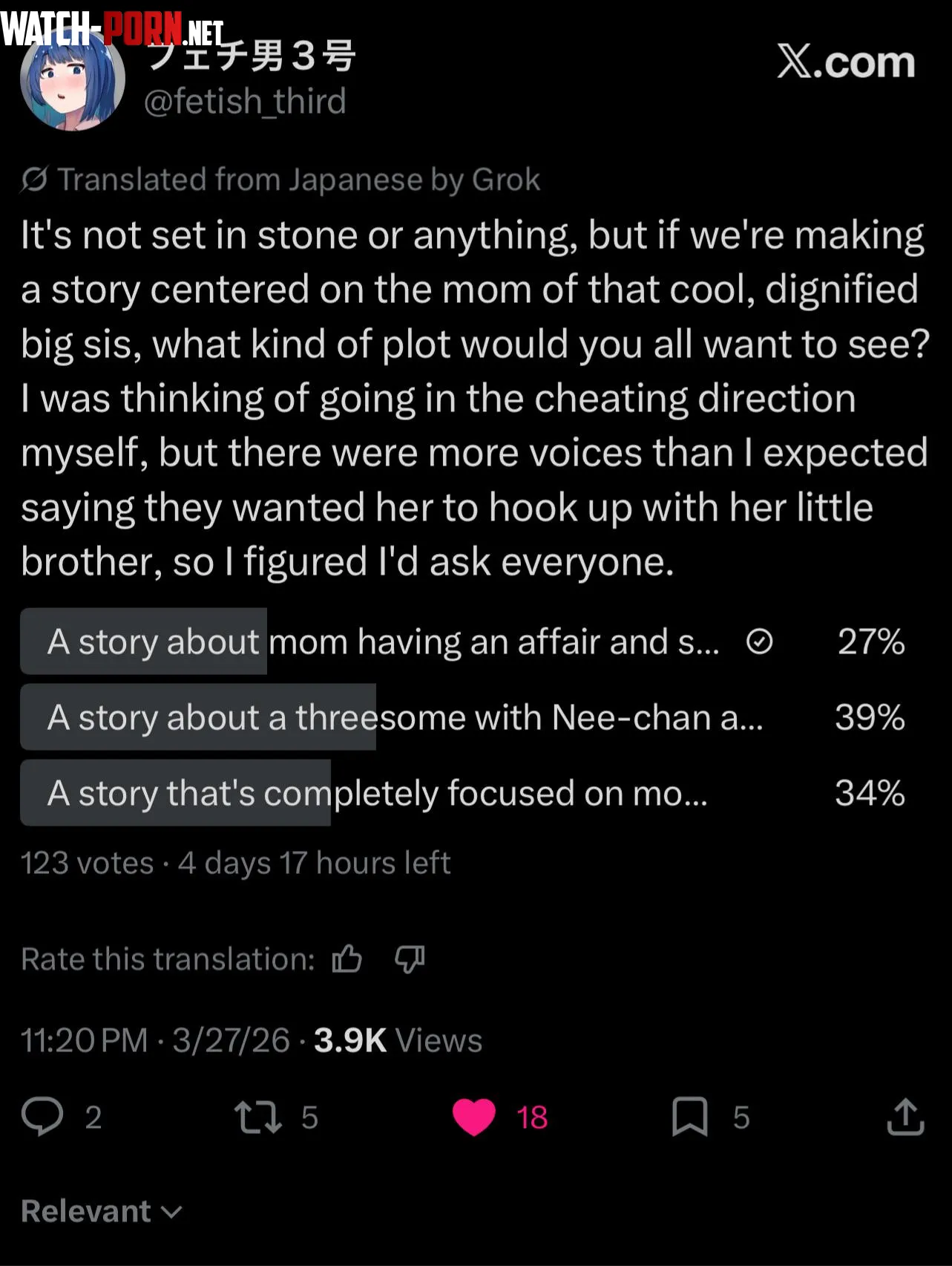 Fetio Poll for new mom story by KrypticJin