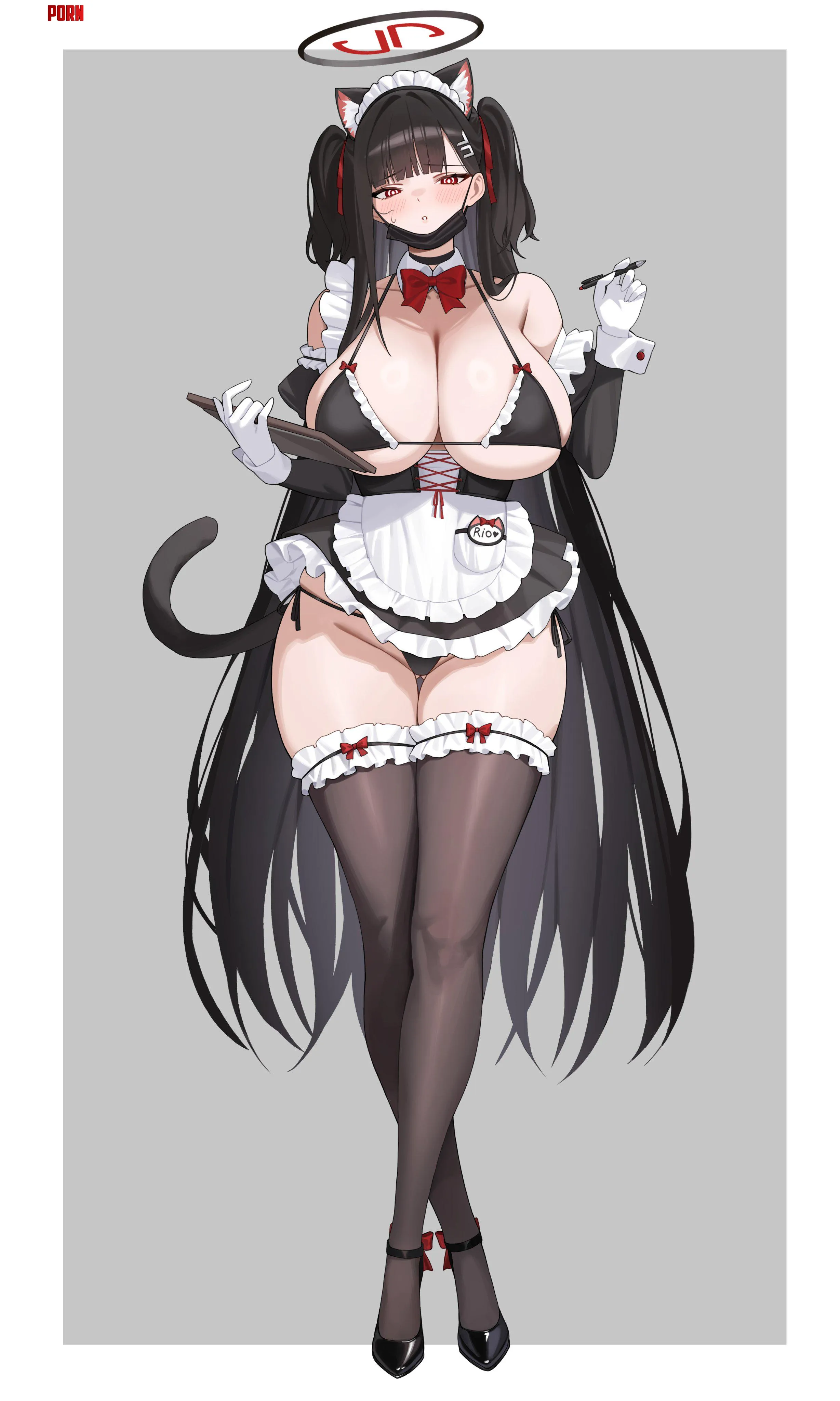 Neko Maid Rio [Blue Archive] by xSaviour_N