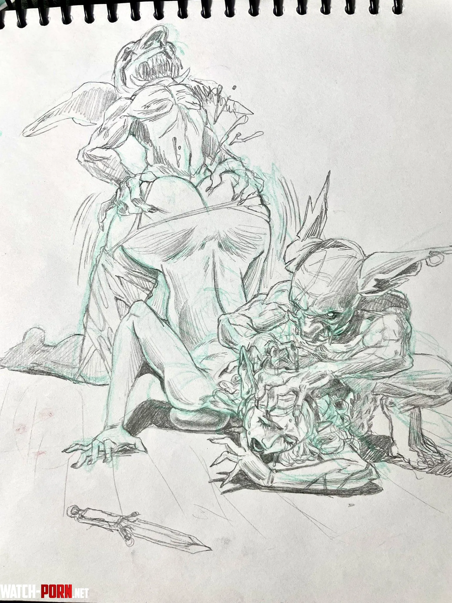 elf in troubles draw by me by dogbreathV