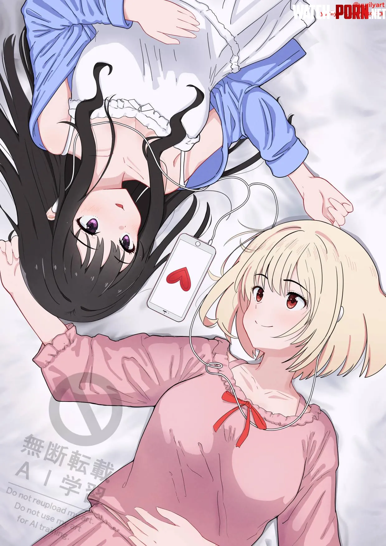 (OC) Chisataki on bed [Lycoris Recoil] by YurilyArt