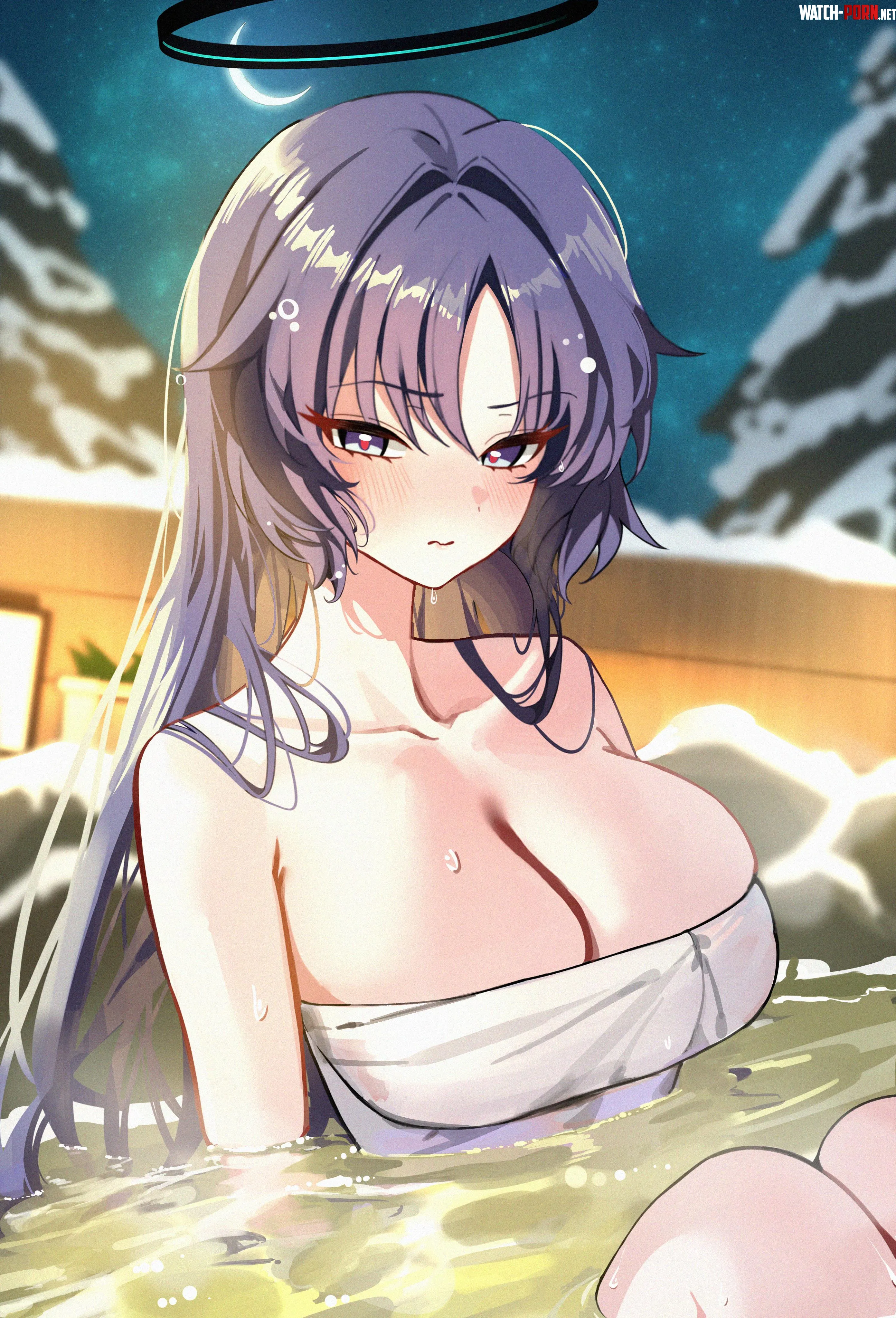 Yuuka in a onsen by marxsander2016