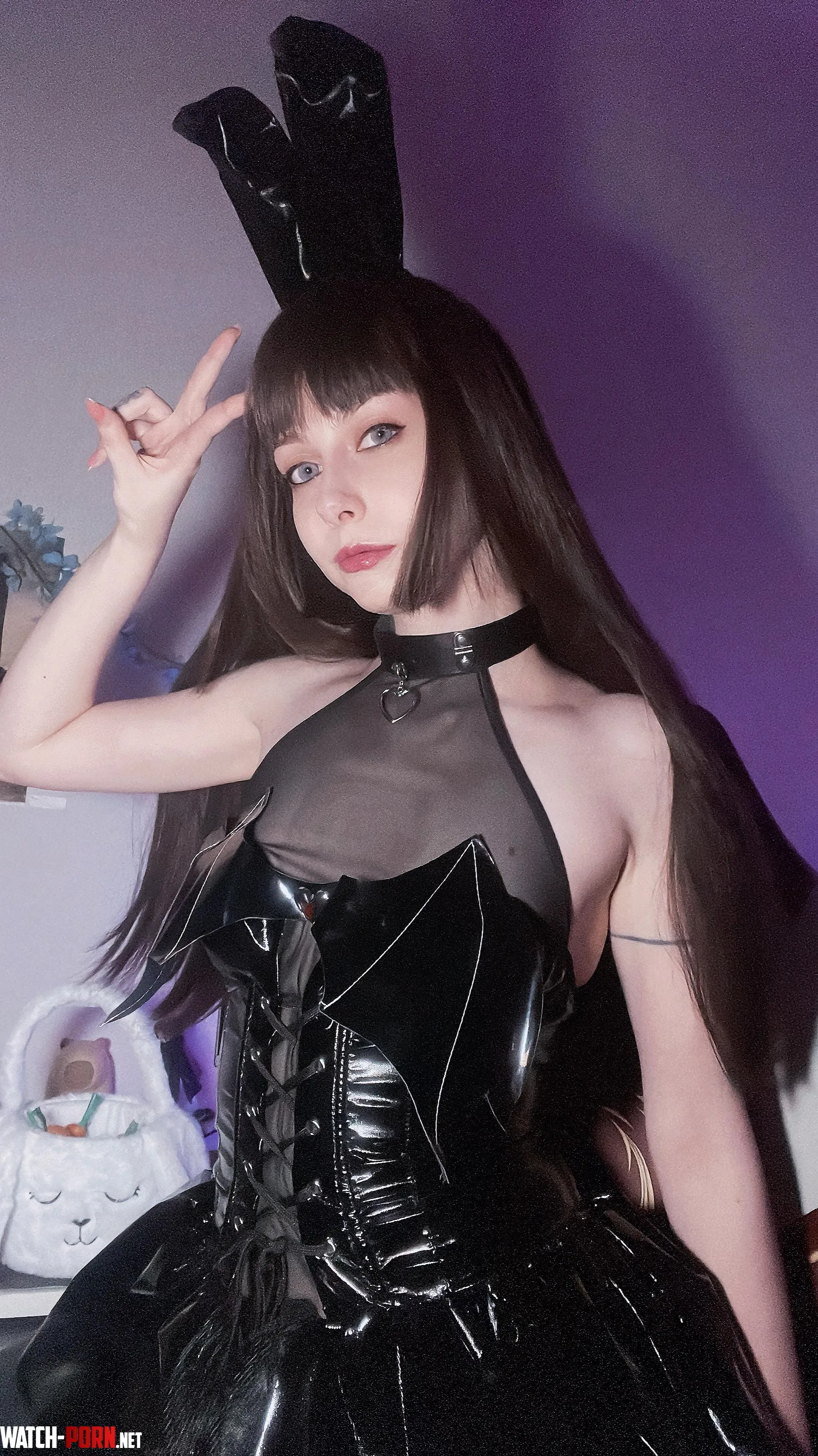 Bought a new leather dress and put on bunny ears by naensi