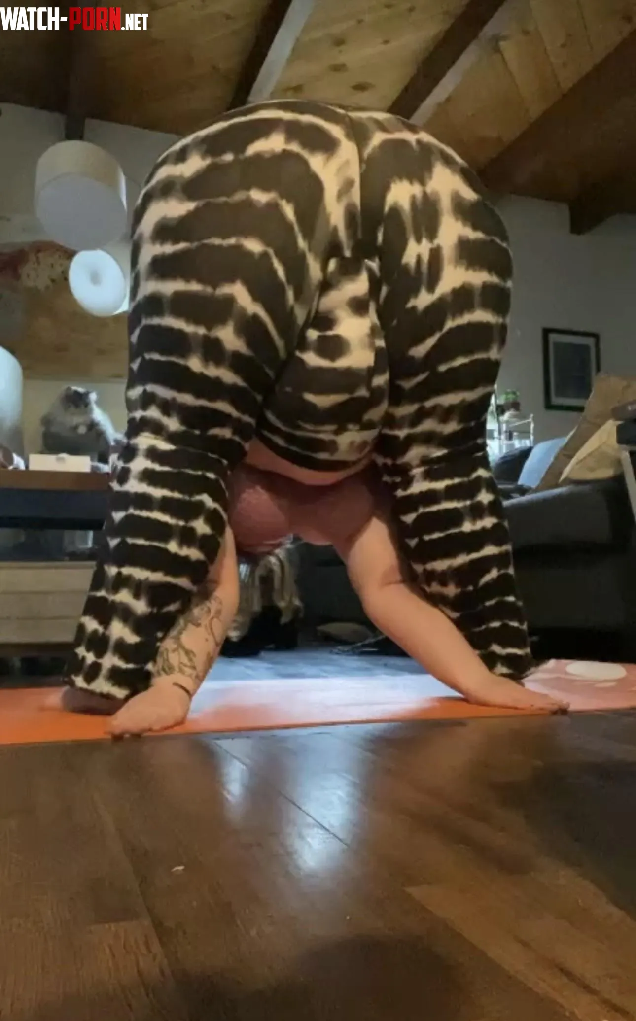 Yoga belly hang is next level 🧘‍♀️ by cinanmombuns