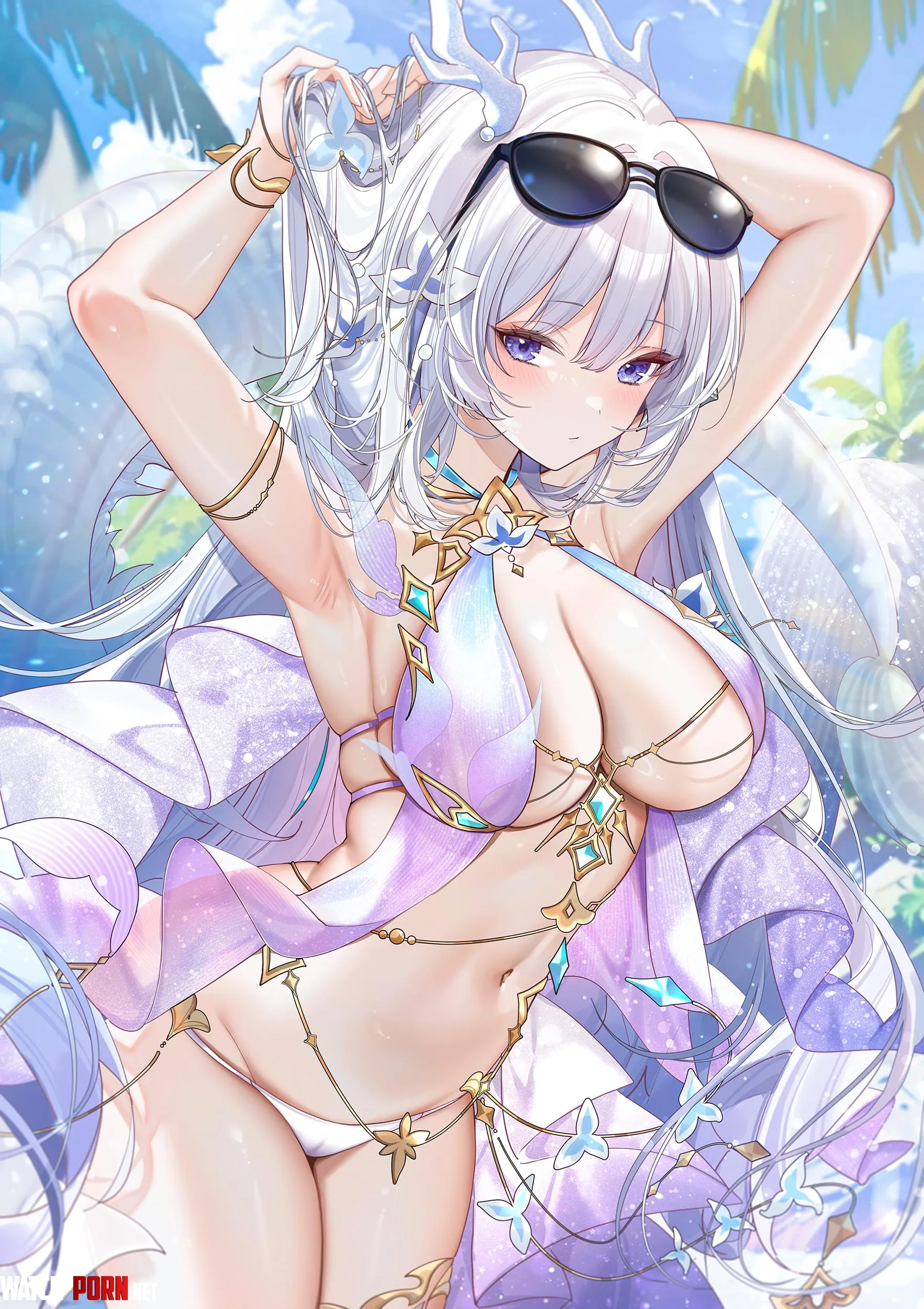 Fushu tying her hair (雪猫) [Duet Night Abyss] by elegantloveglimmer