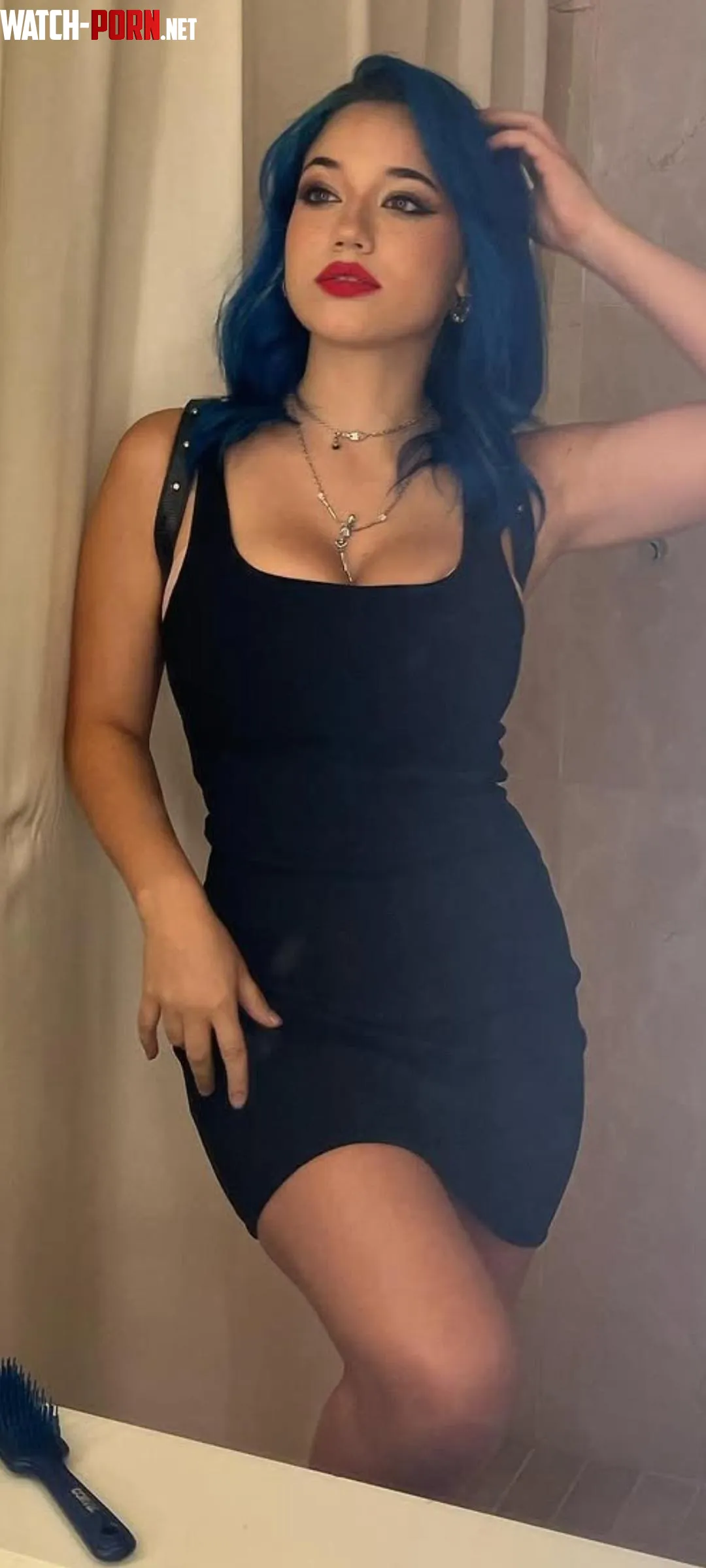 Blue Hair Black Dress by QuasarBaron