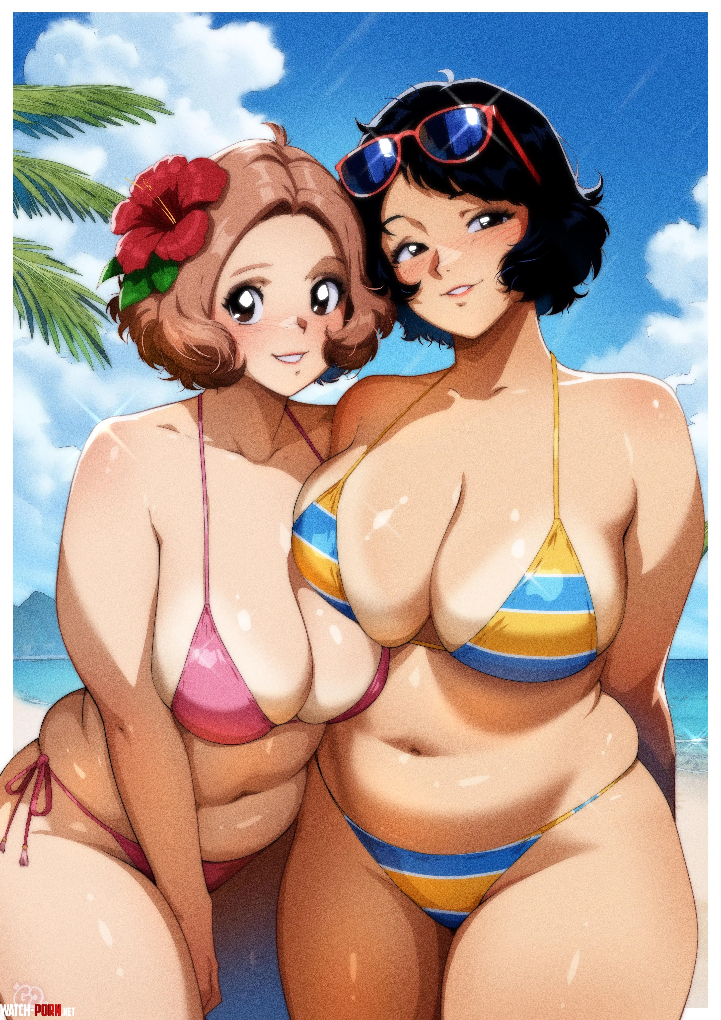Haru & Sadayo at the beach ⛱️ [Persona] by LafterMastr