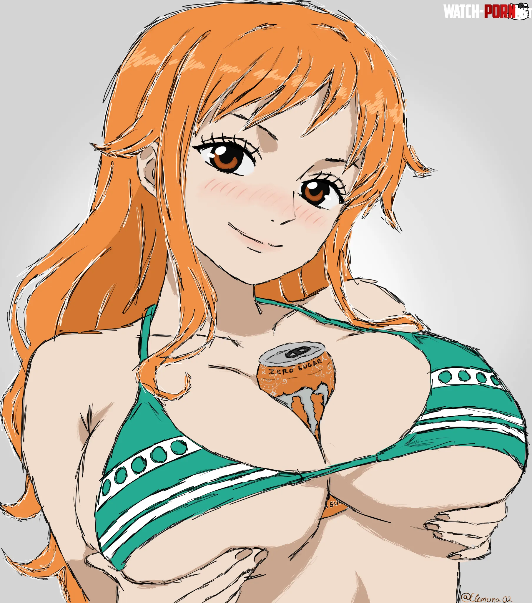 Nami hiding a monster by BreakNo1779