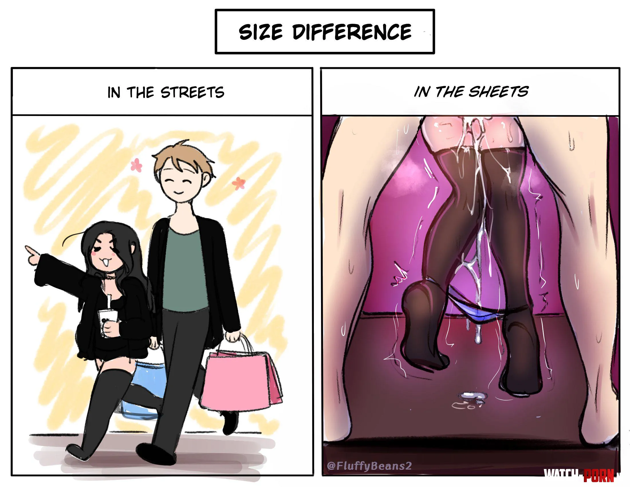 Big boi vs smol gurl (Fluffybeans)[Original] by Gimme_tongues