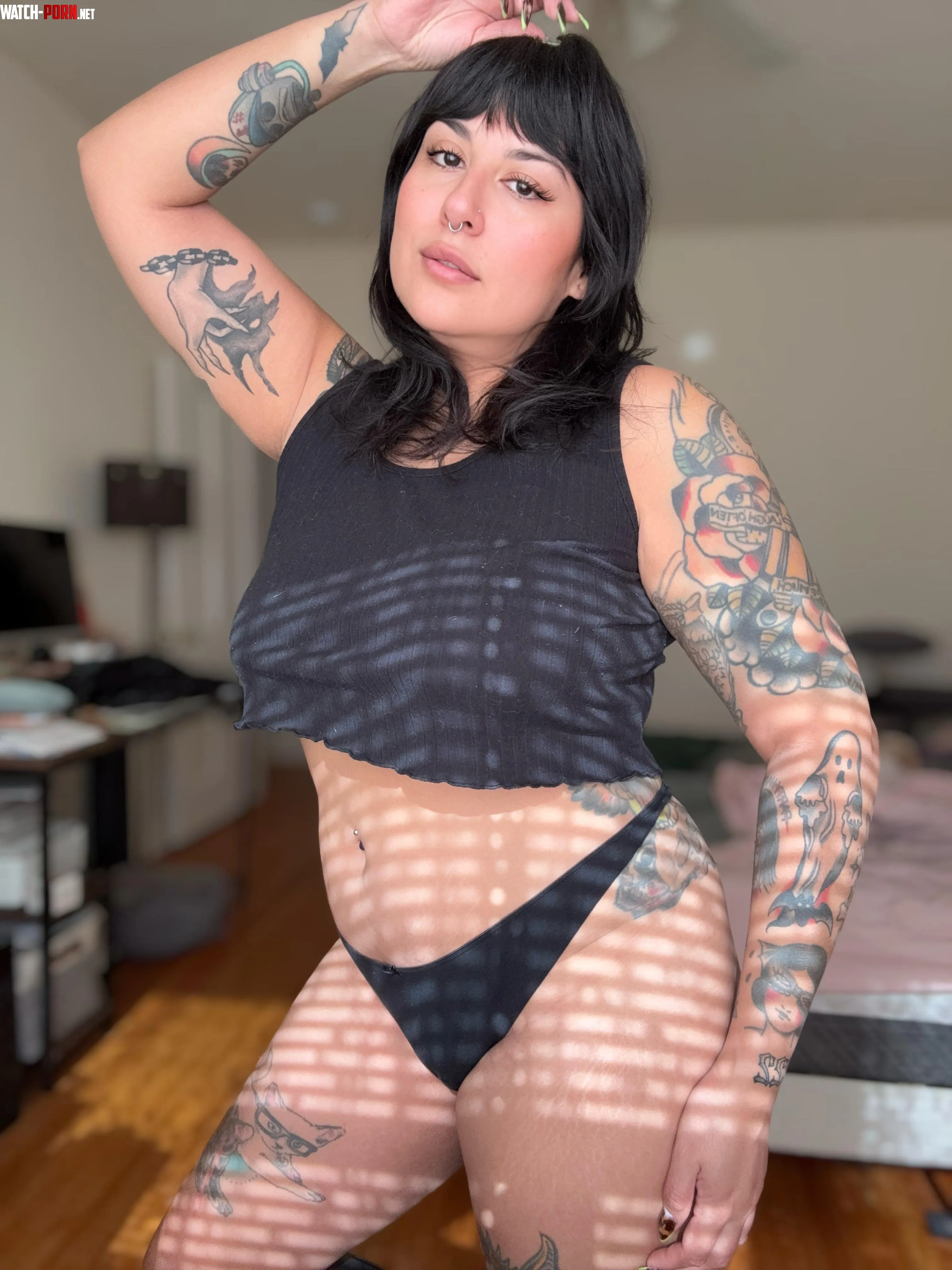 Love wearing a crop top to show off my tattoos by sweetashleylee