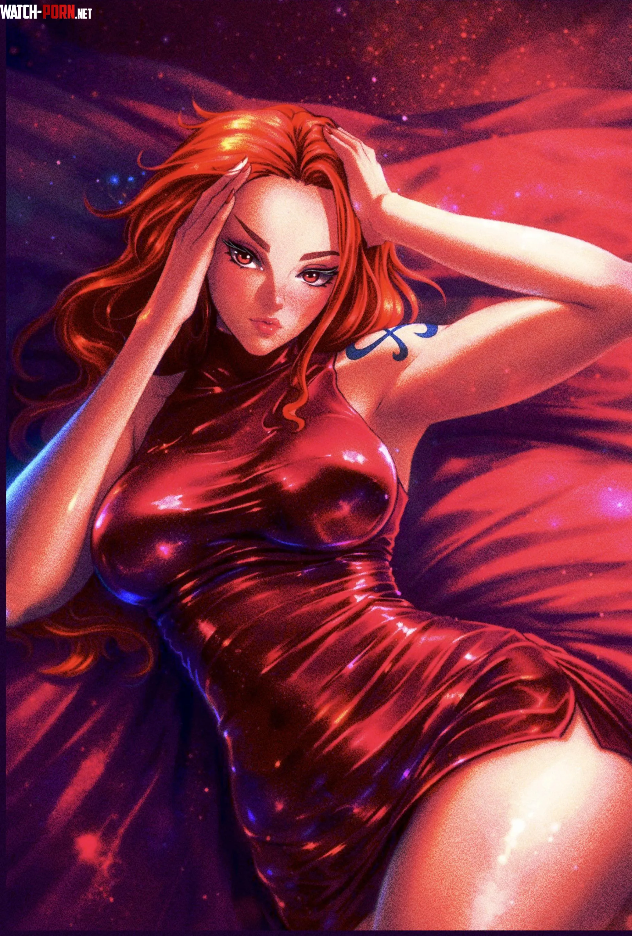 Nami on bed by Eros_Art777