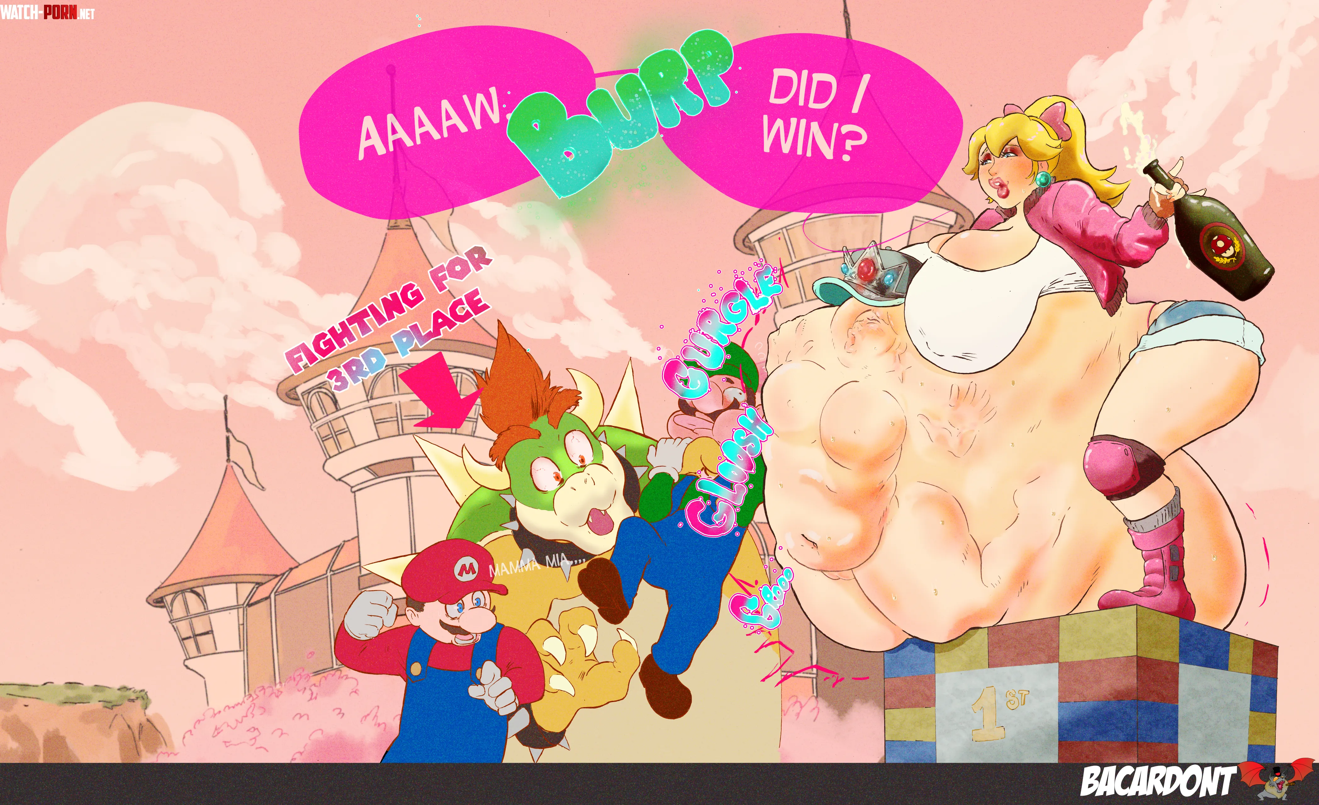 {Image} no blue shell can stop peach (Art by Bacardont) by Drunk_Bat_Bacardont
