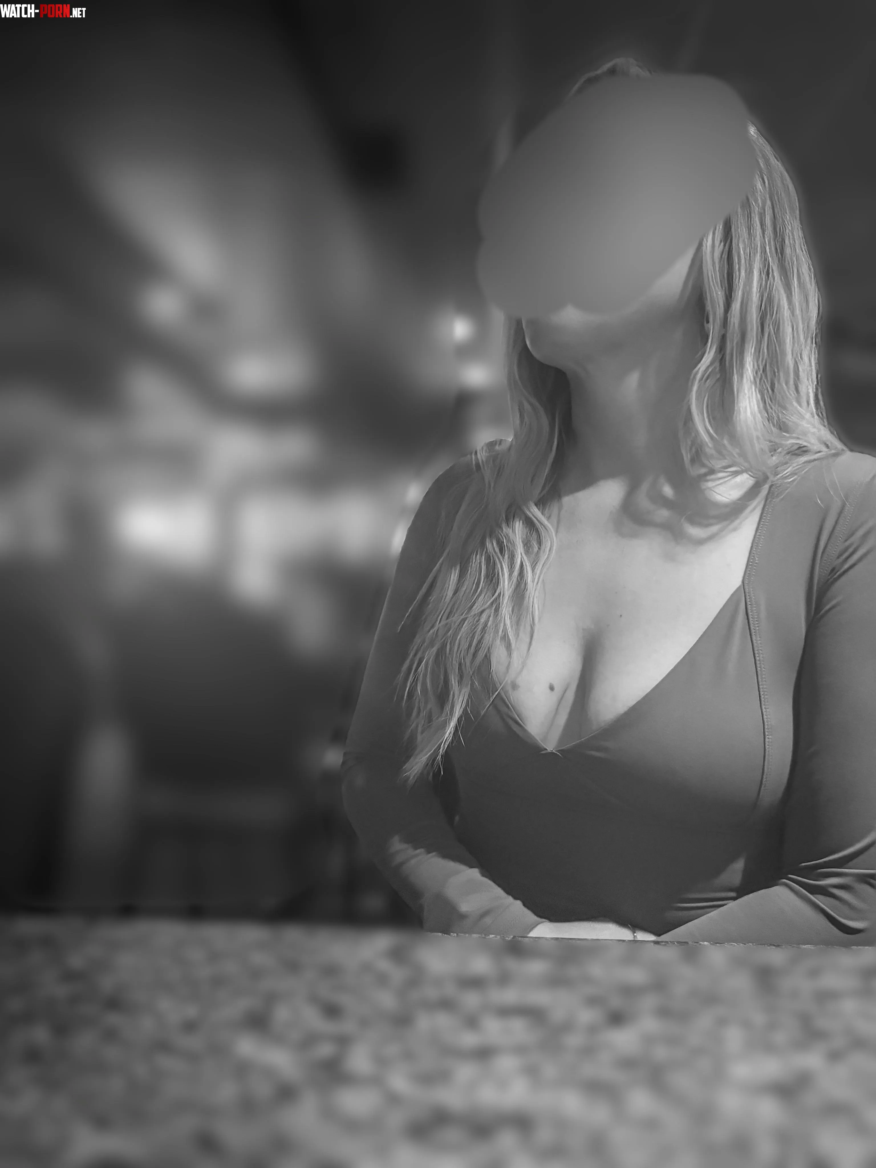 Braless bar night. by KansasBlondeWife