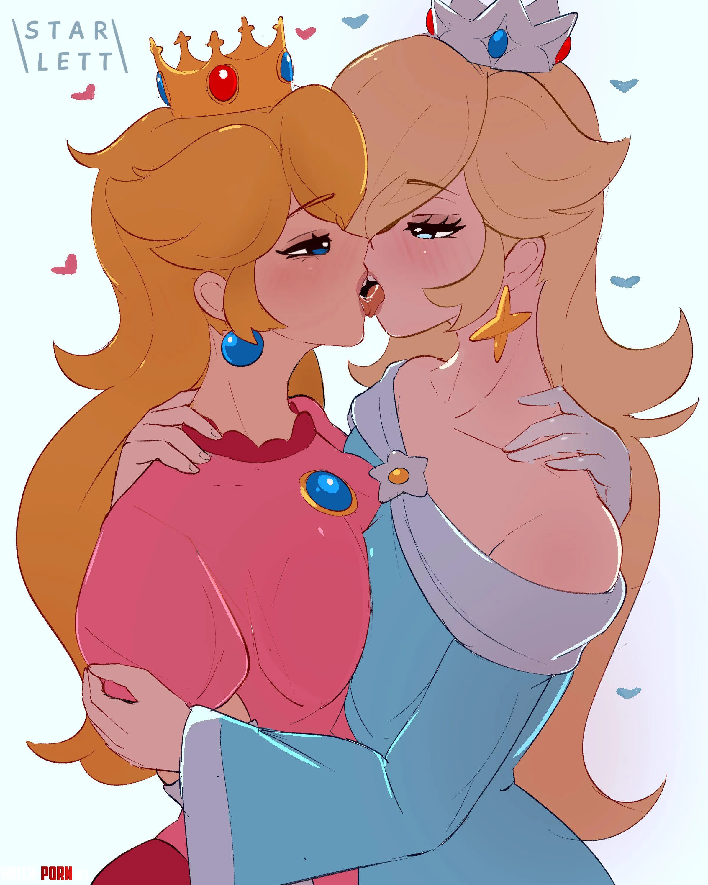 Peach and Rosalina Sisterly love [Super Mario] by Silent_Steak_9540