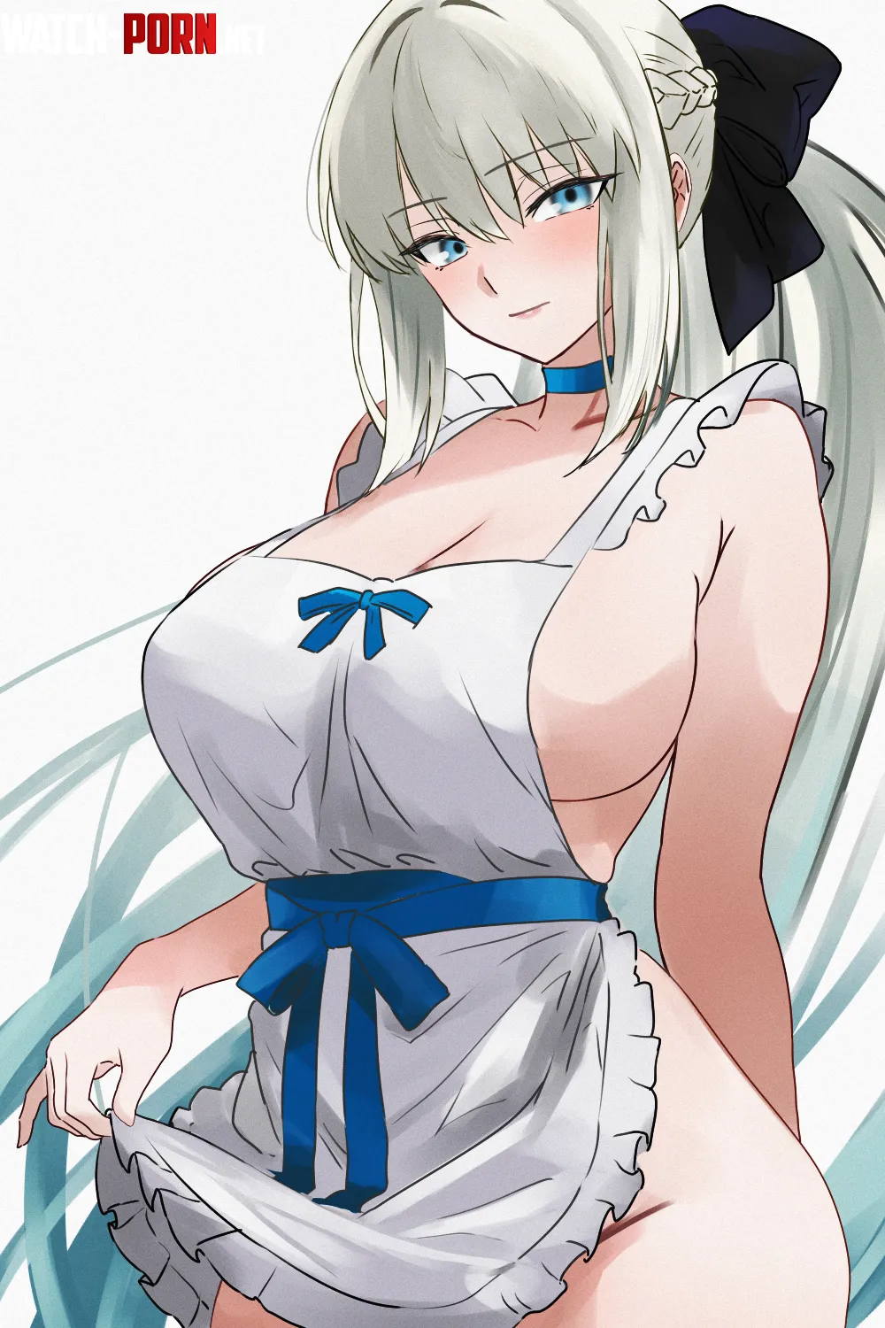 Naked apron Morgan [FGO] (ばんぶ～tac) by Attacking_Diarrhea