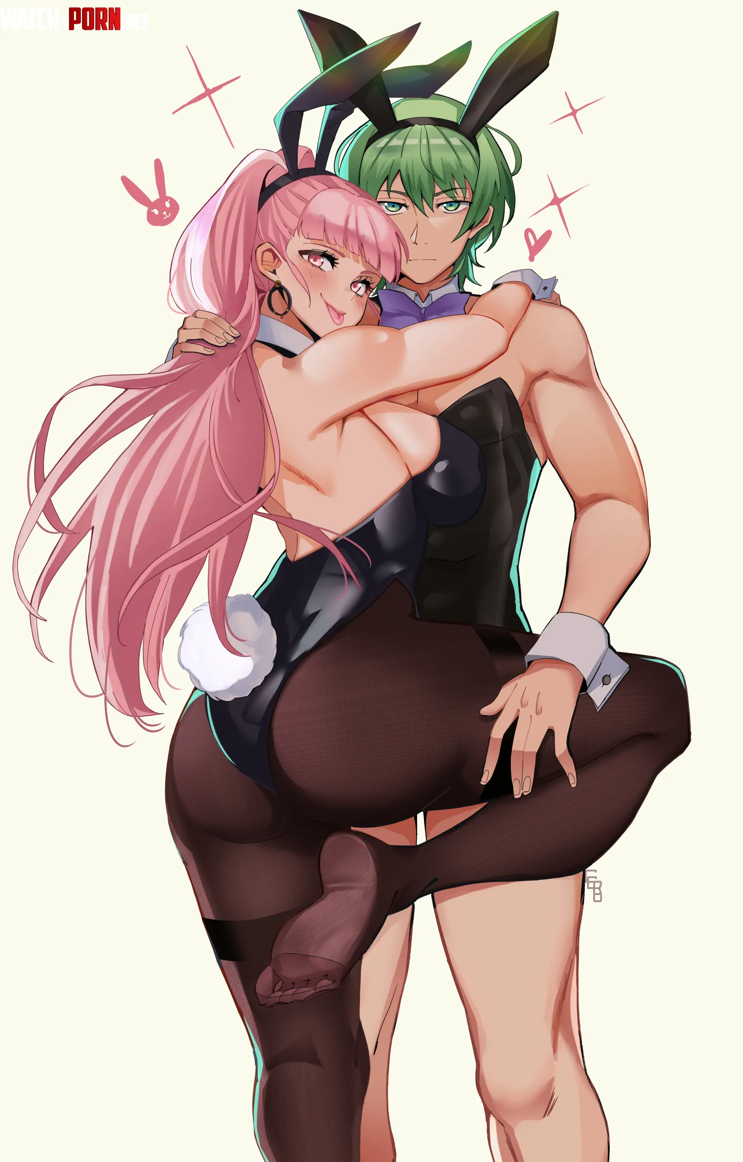 Hilda's big bunny booty featuring Byleth [fire emblem] (cero) by Terran117