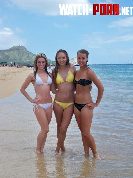 White, Yellow, Black Bikini Trio by ll27ll