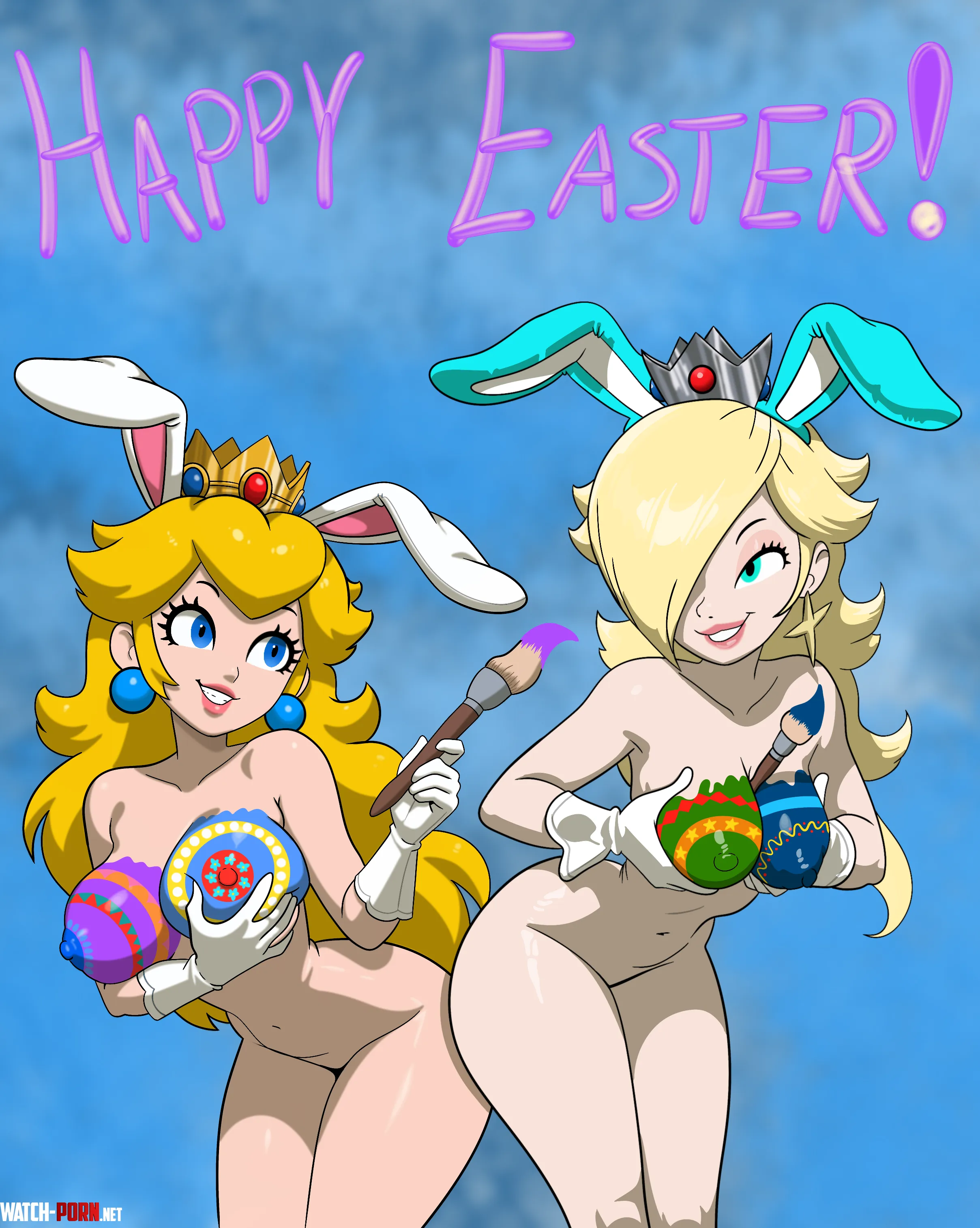 Princess Peach and Rosalina wish you a Happy Easter! (LewdLexicon) by LewdLexicon