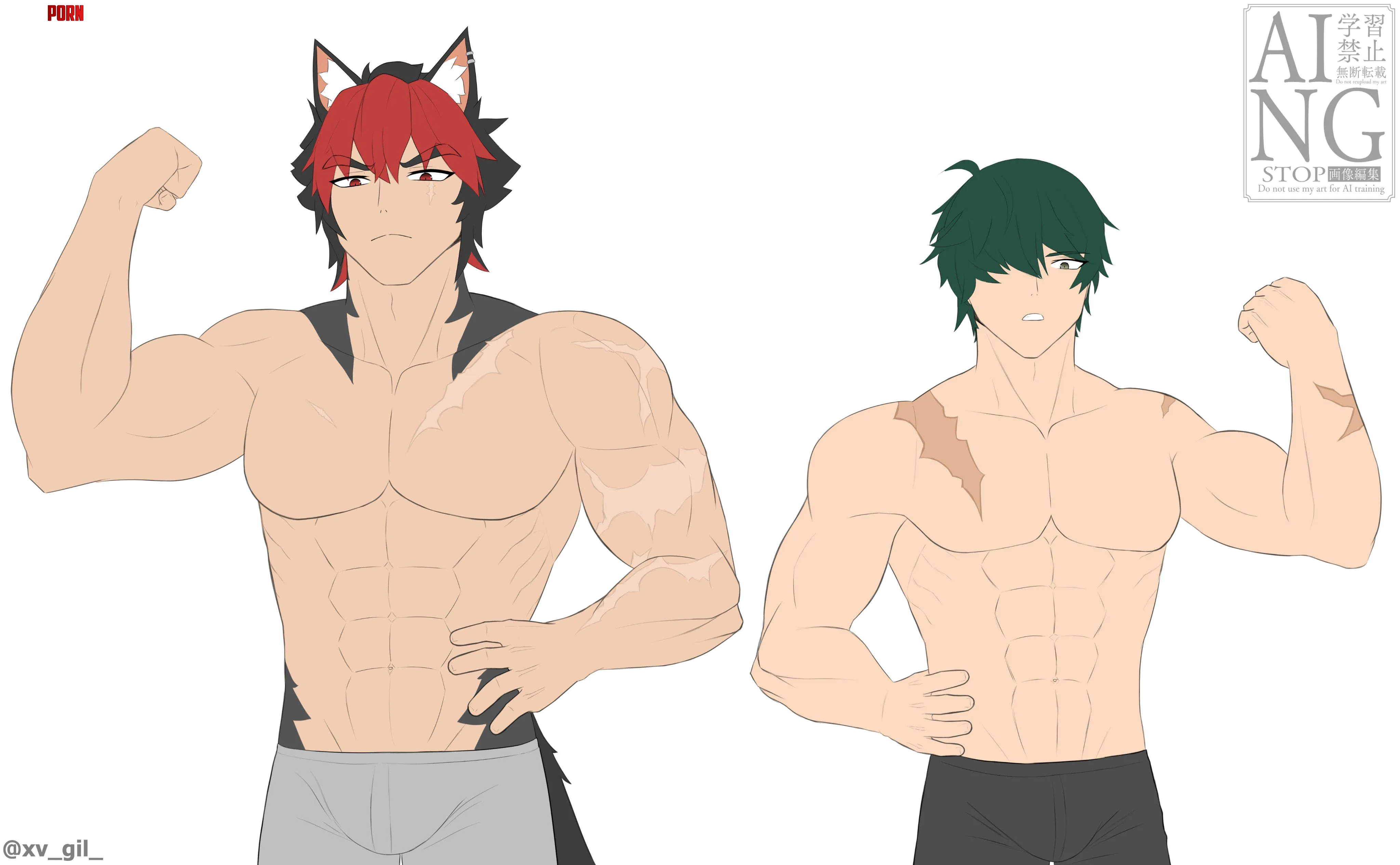 Flexing (Art by me) by xv_gil_