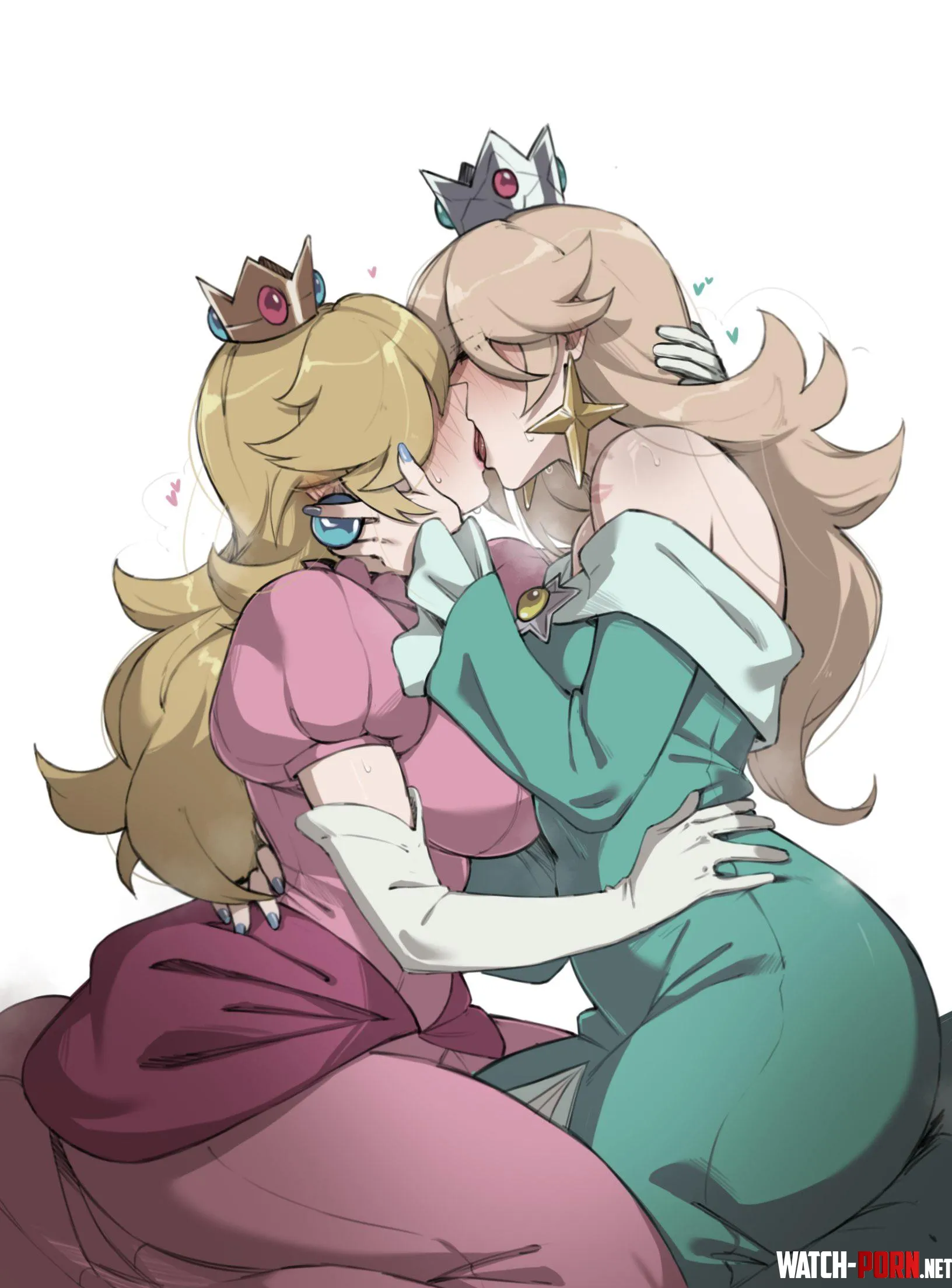 Peach & Rosalina sisterly kiss (masoq) by Silent_Steak_9540
