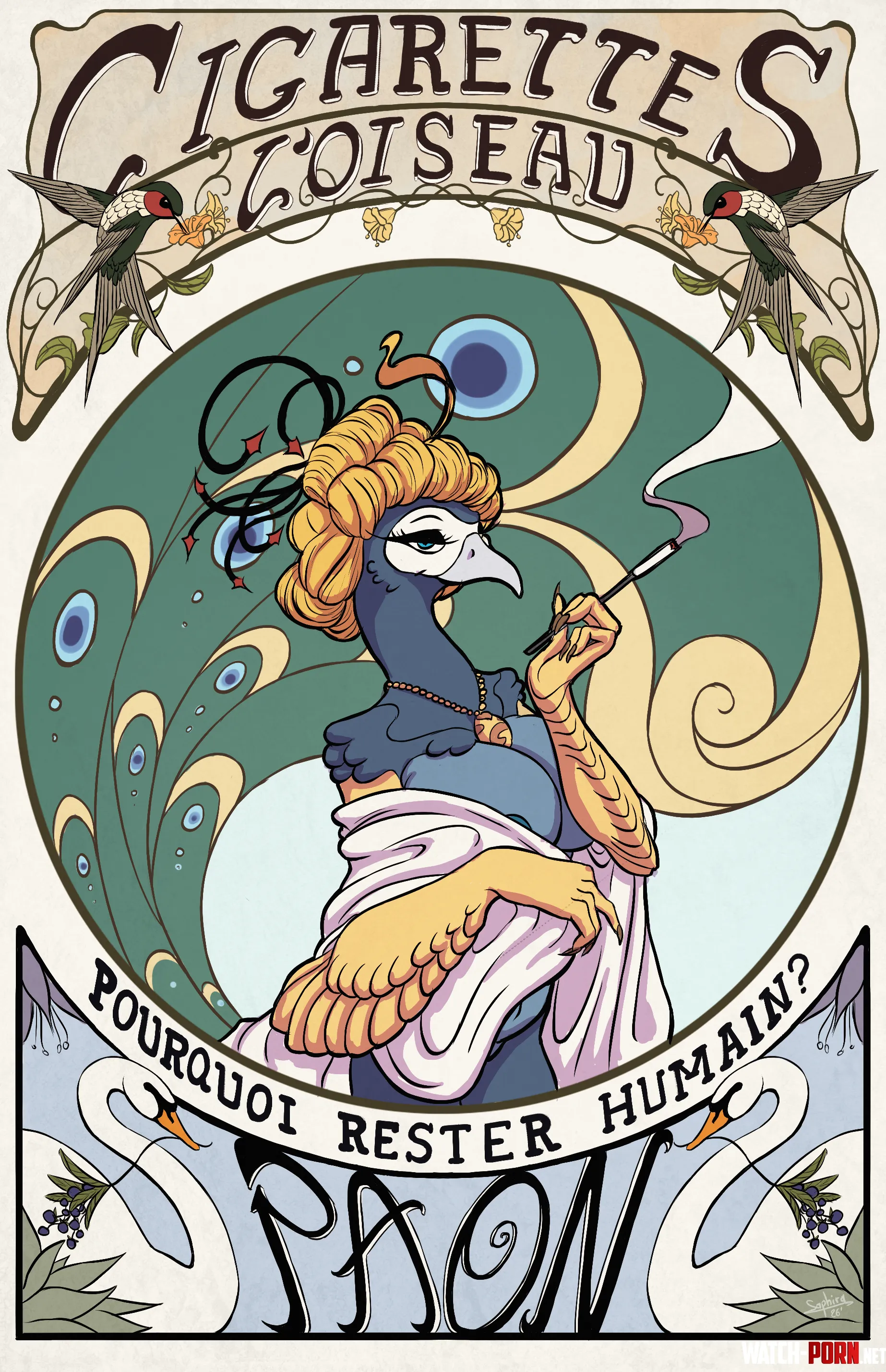 Why remain human? [F Human -> F peacock] (Saphirathefur) by Saphirathefur