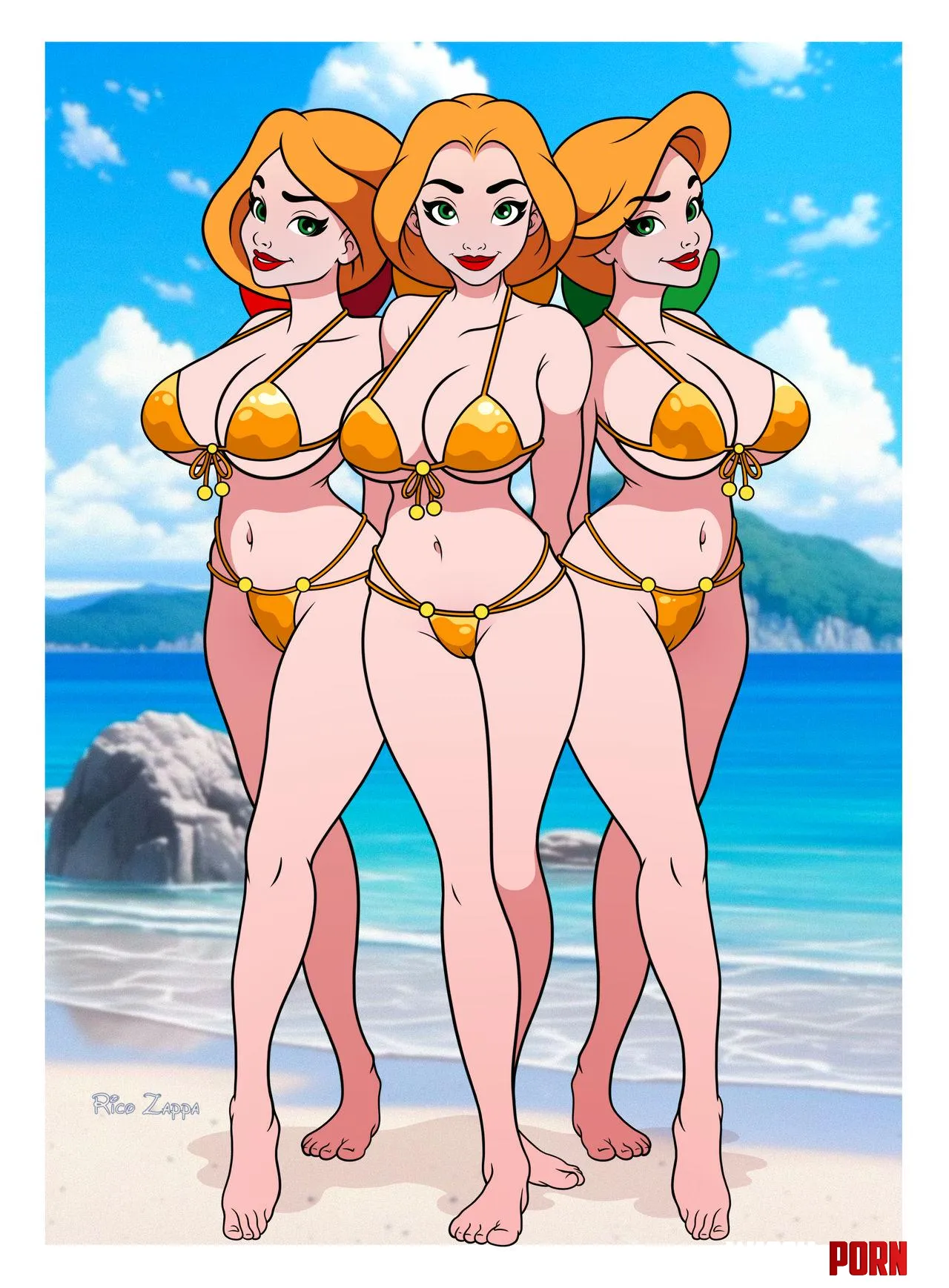 Bimbettes at the beach (RicoZappa) [Beauty and the Beast] by Working_Welder_1751