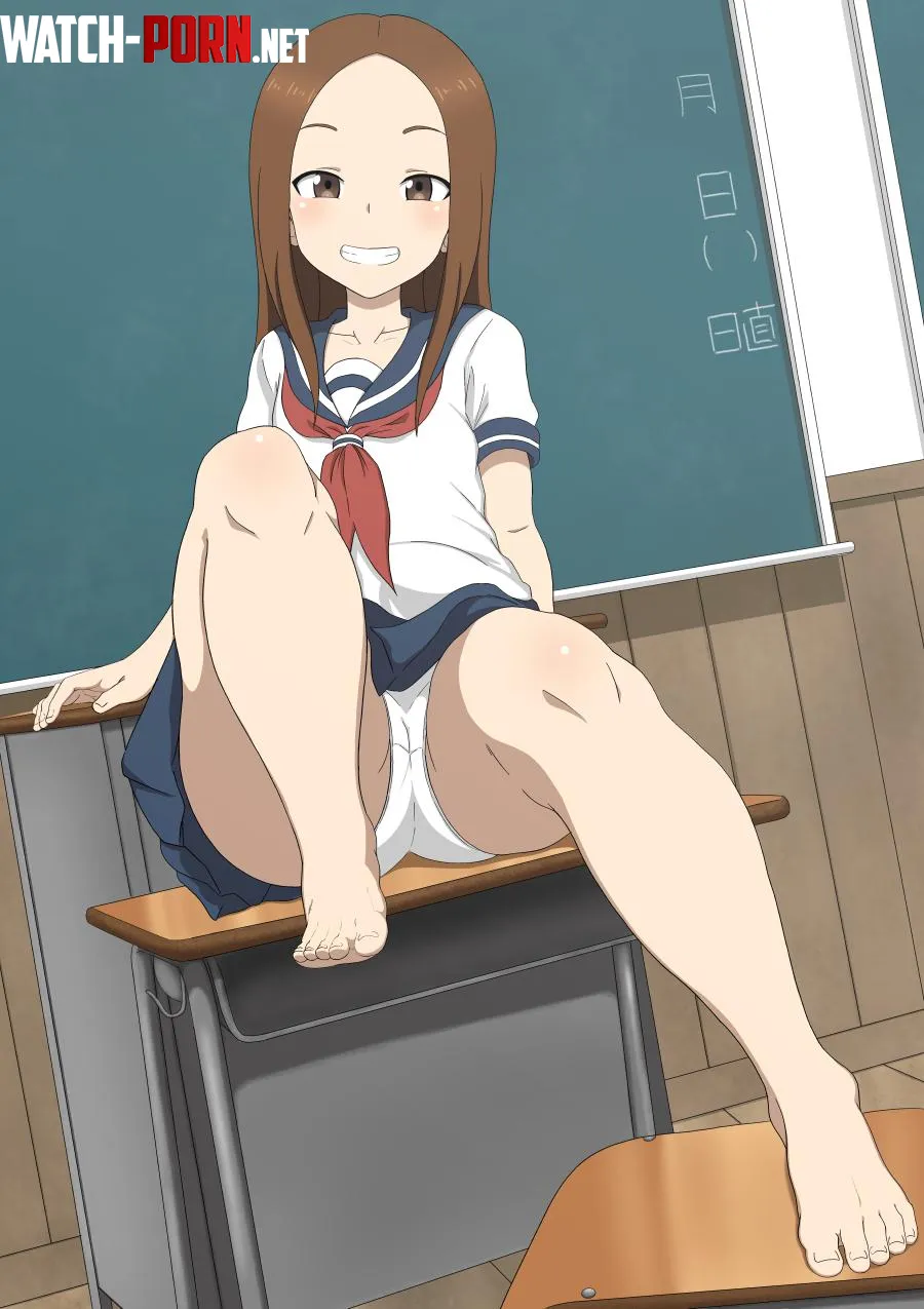 Takagi sitting on a table (oryutoo) [Teasing Master Takagi-san] by LafterMastr