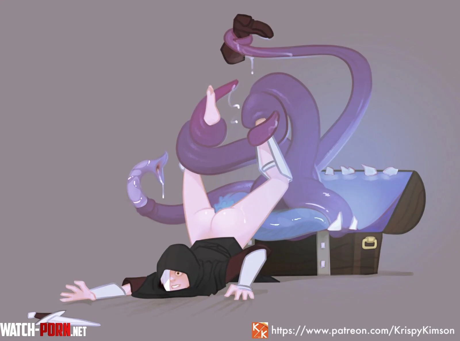 Warrior woman cought from a mimic chest by lacsap01