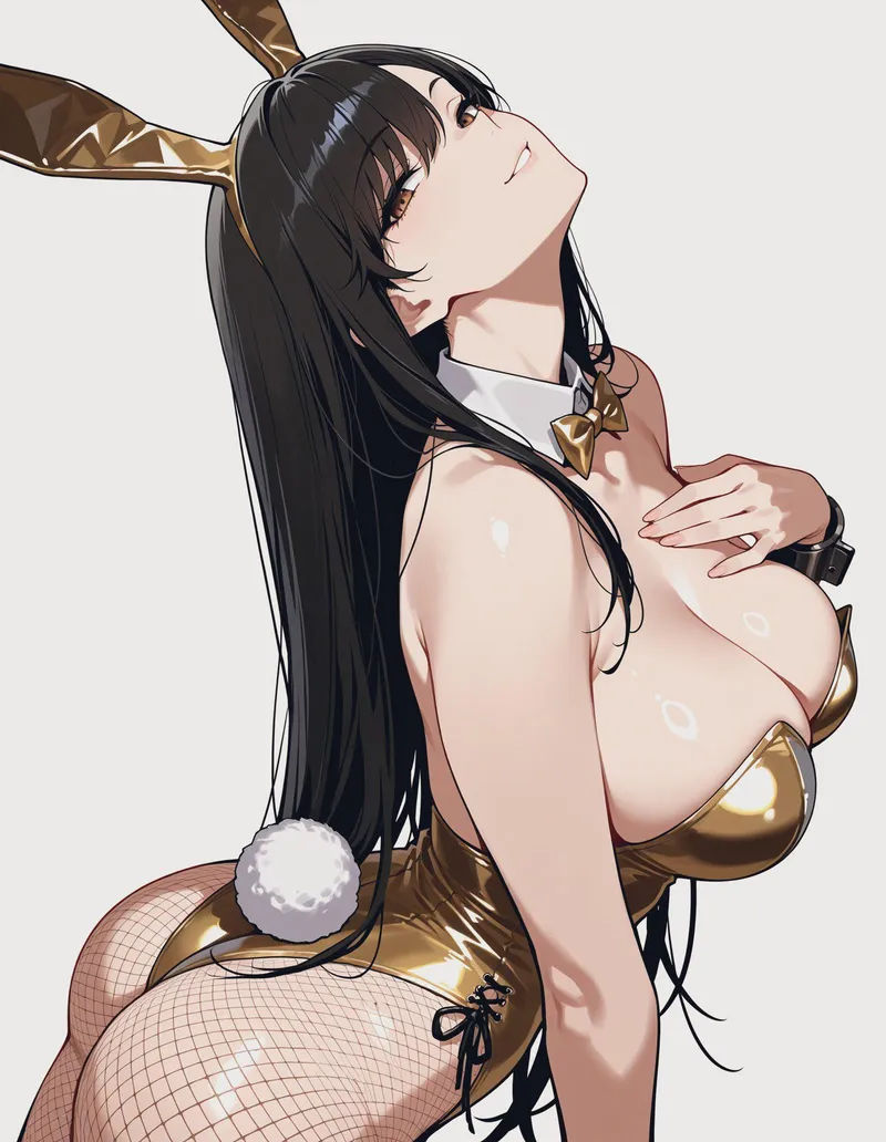 Thumbnail Gold Bunny Girl: Shimmering Beauty in OppaiLove | WoolsonDaSheep