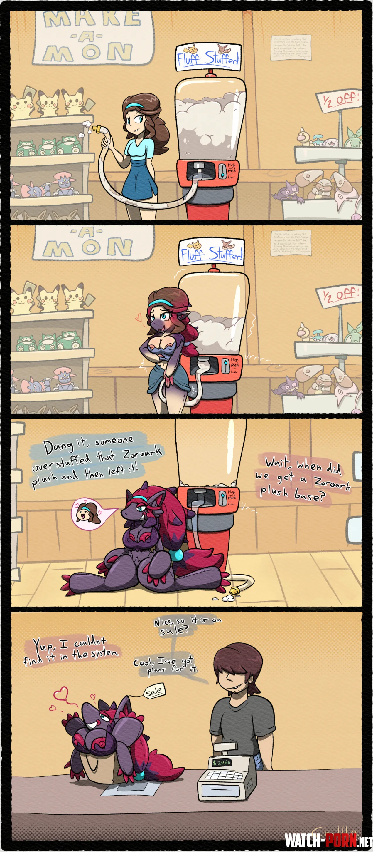 Self stuffing into a big plush~ (chabble) by snowedin42