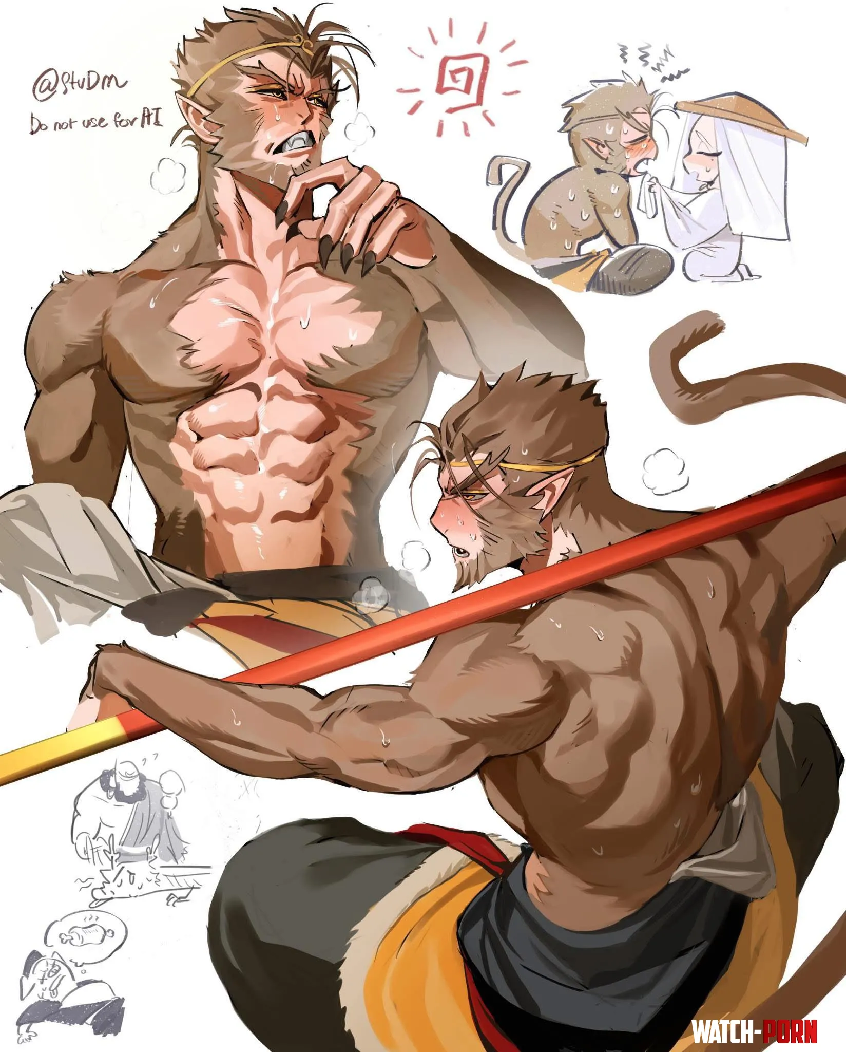 Monkey King (Sun Wukong) on a hot sunny day…🥵🥵🥵 (Art by: StvD_m) by familychong-07