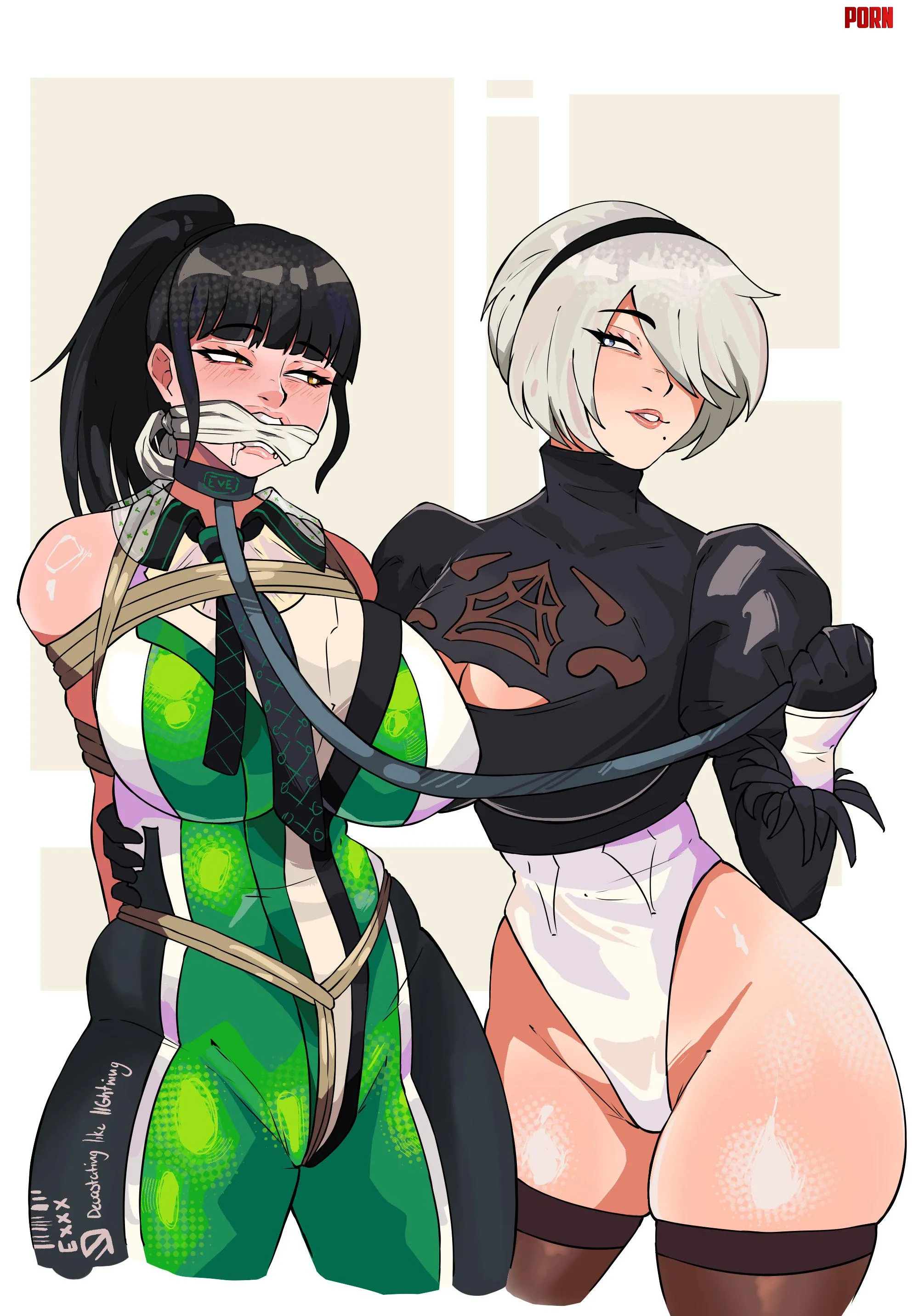 2B and Eve (Lizwoss) by Somanycookies1