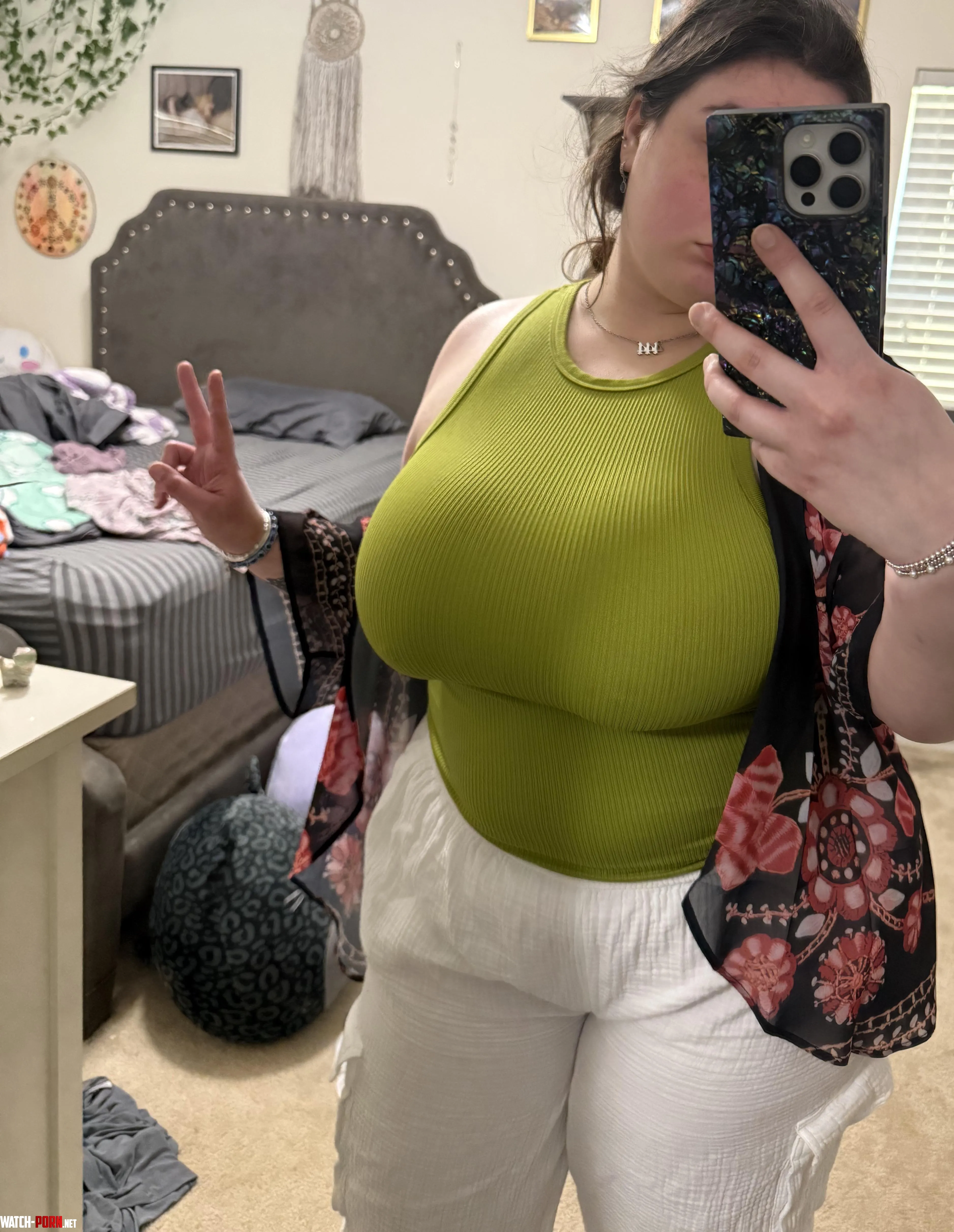 tight green tank top by ImportantSpirit9306